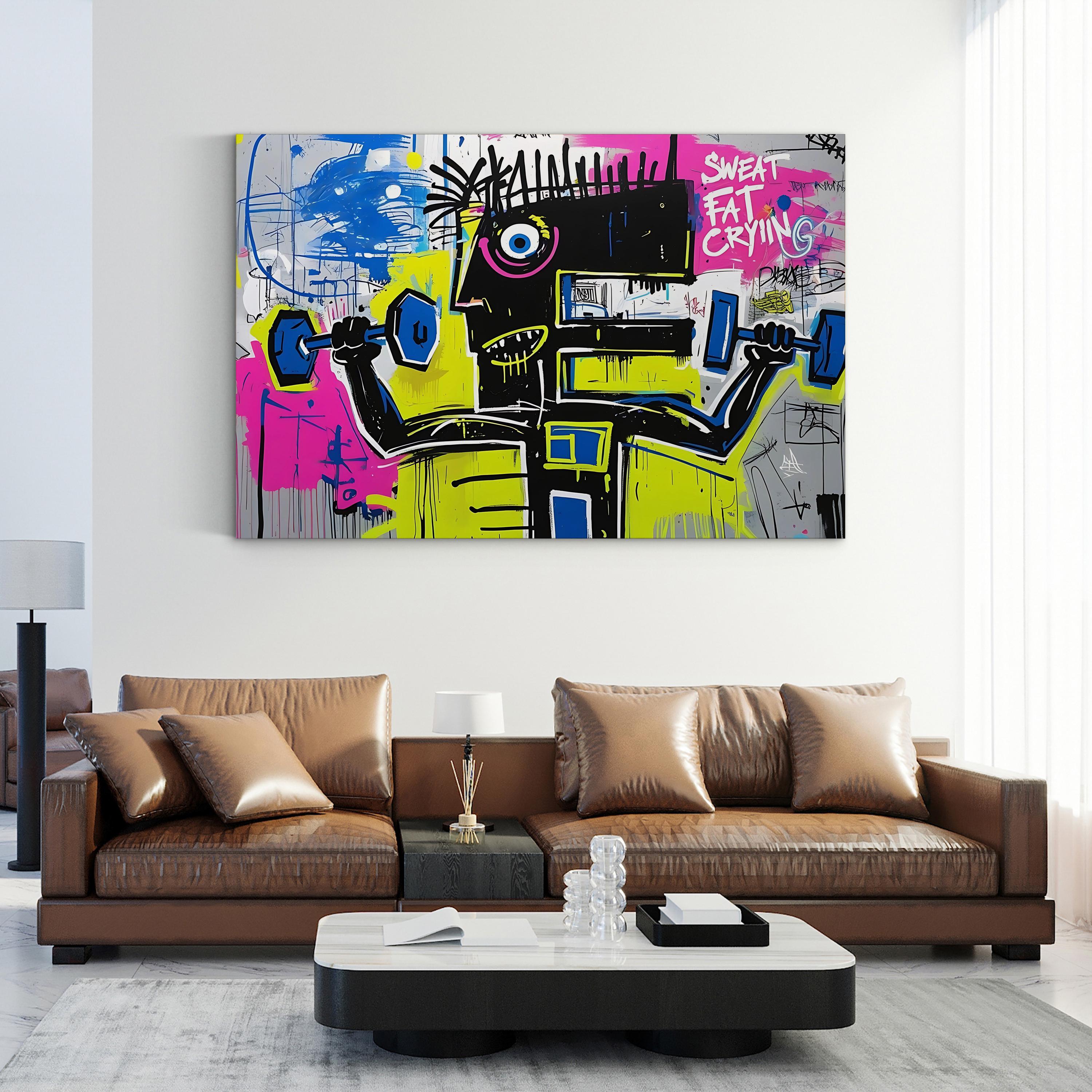 Motivational Gym Quote – Period Illustration Wall Art | Bold Typography Canvas Print