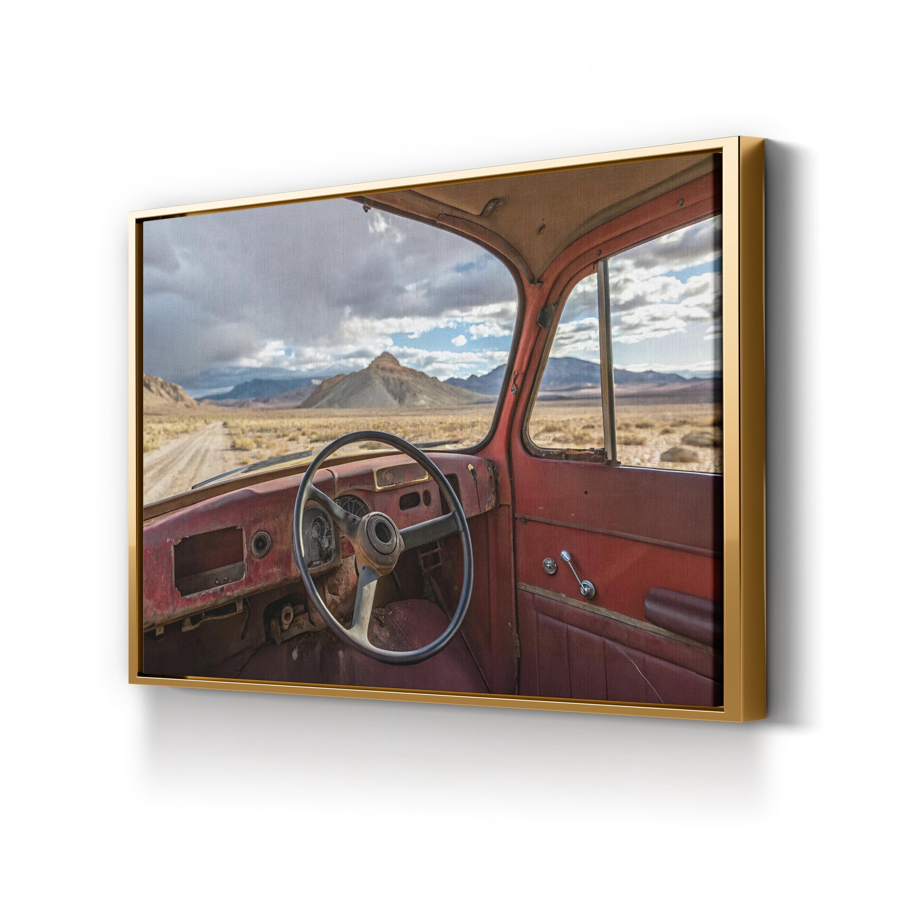 Vintage Car Desert View – Vintage Photography Wall Art | Classic Automobile Canvas Print