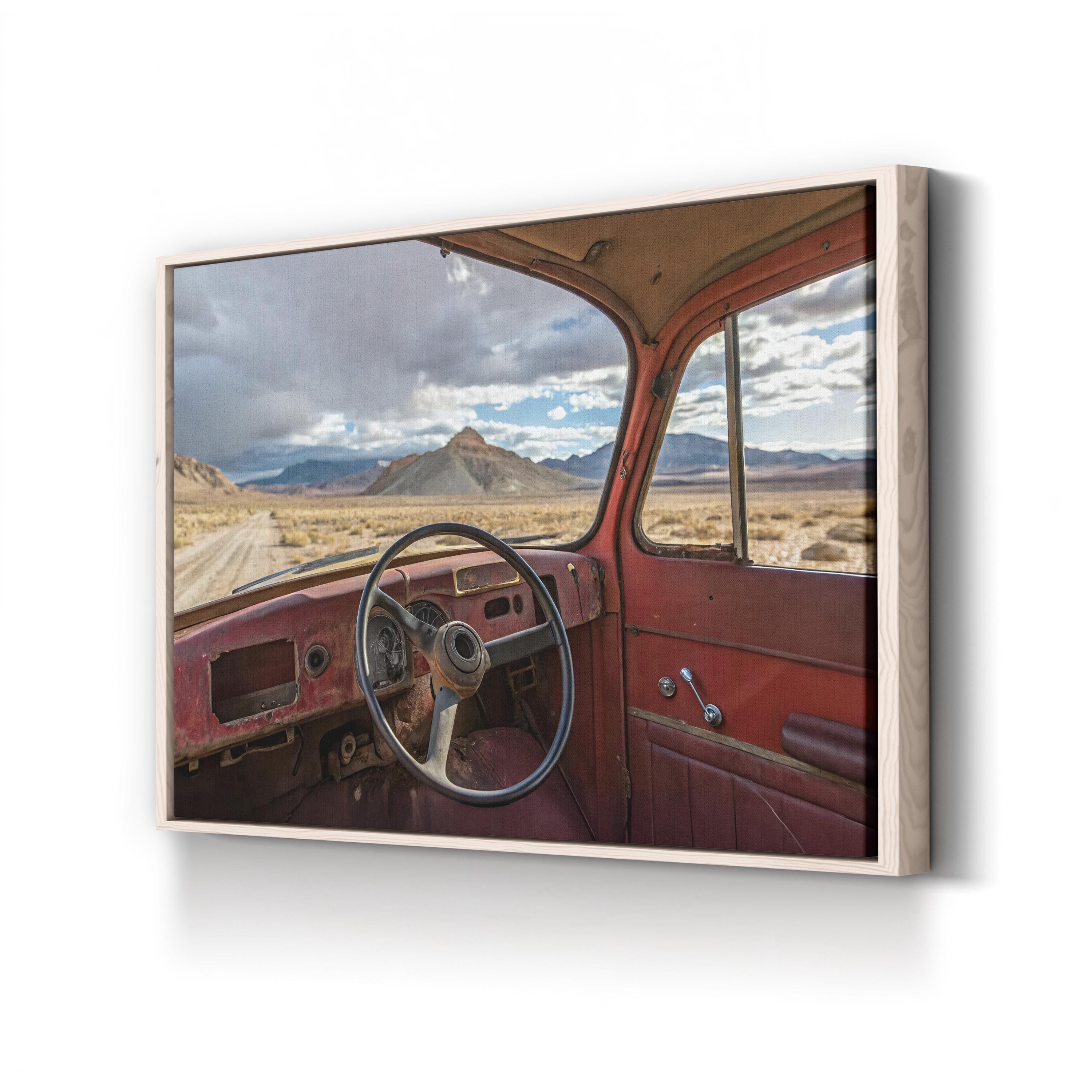 Vintage Car Desert View – Vintage Photography Wall Art | Classic Automobile Canvas Print