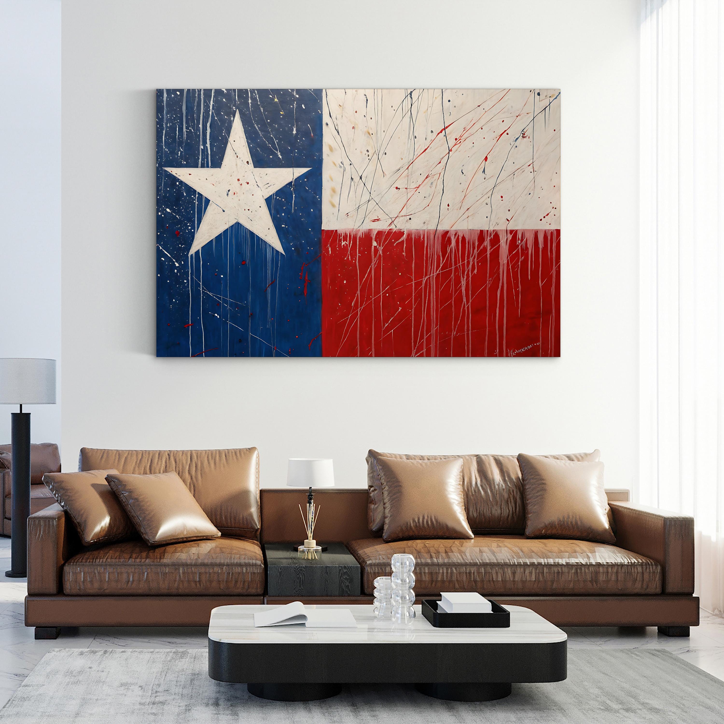 Abstract Texas Flag – Period Illustration Wall Art | Modern Western Canvas Print