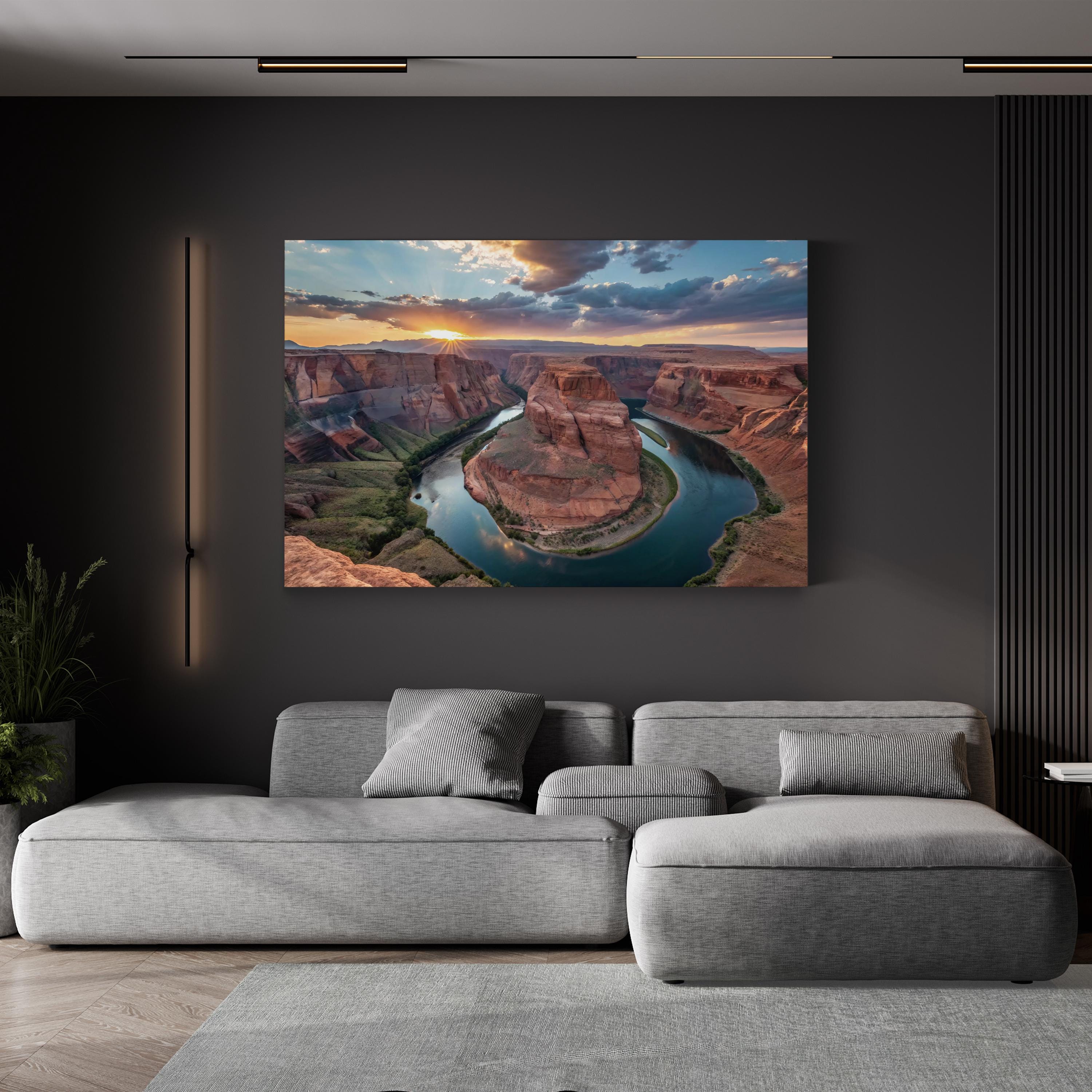 Horseshoe Bend Sunset – Vintage Photography Wall Art | Colorado River Canvas Print