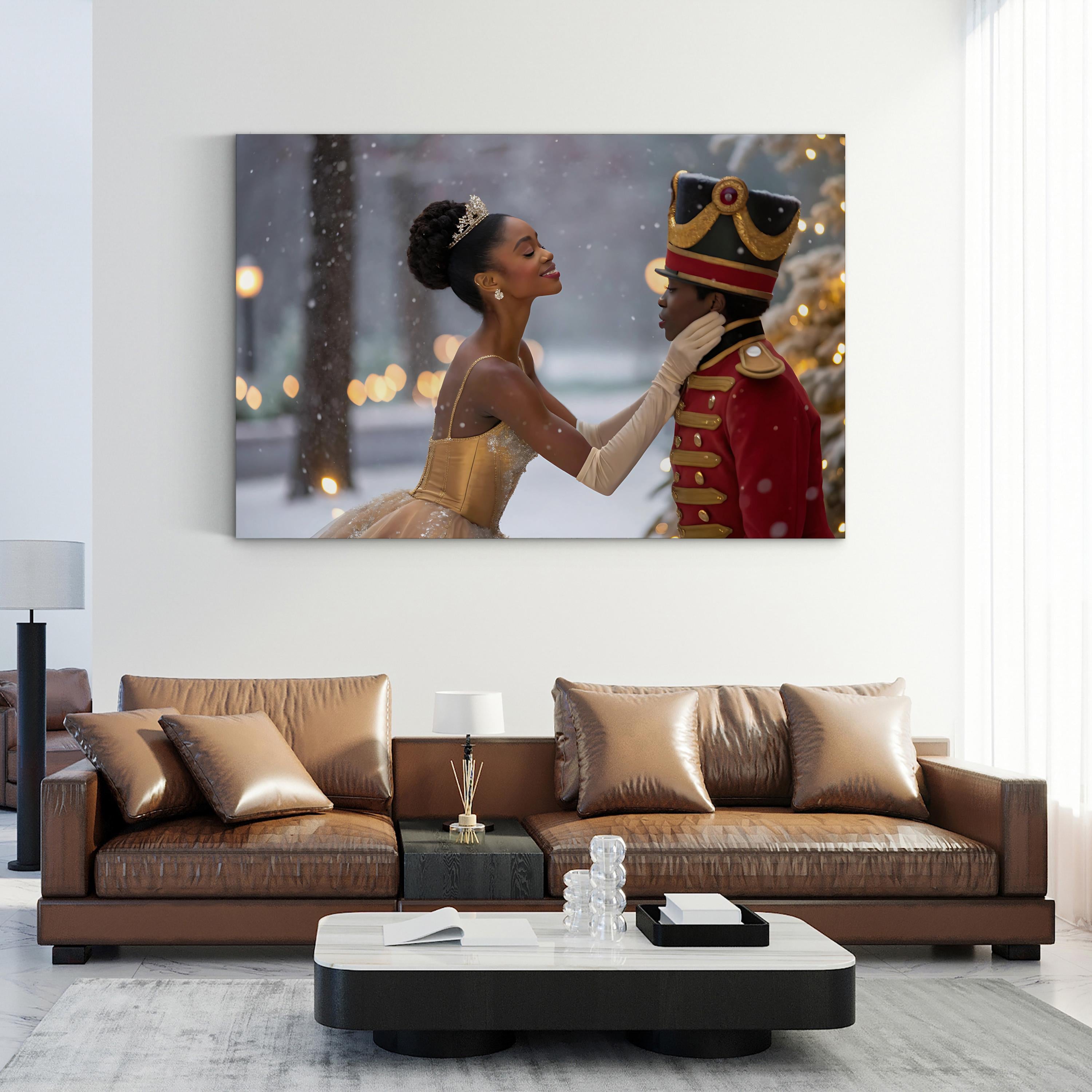Winter Wonderland Ballet – Period Illustration Wall Art | Holiday Canvas Print