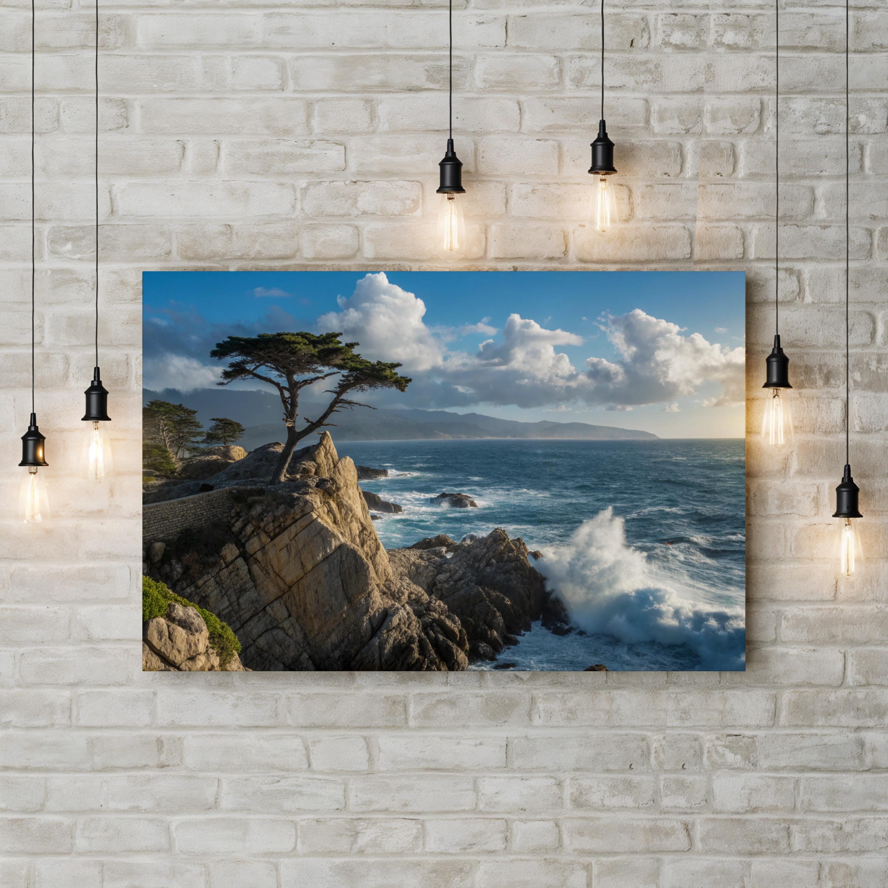 Lone Cypress Monterey – Vintage Photography Wall Art | Coastal Landscape Canvas Print