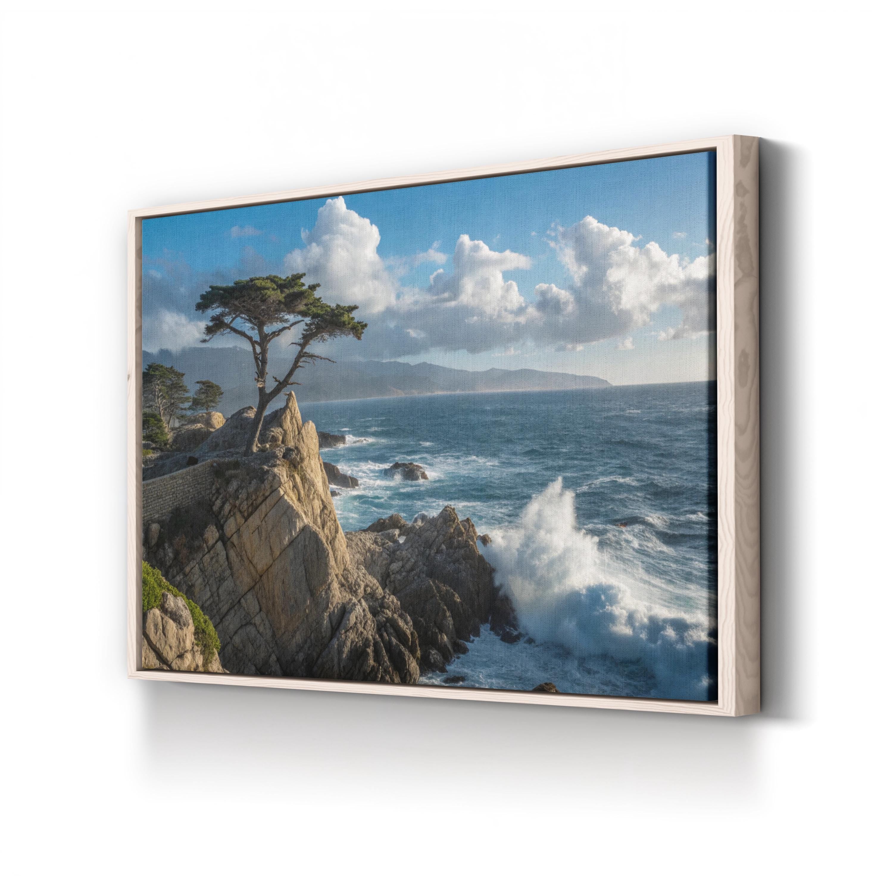 Lone Cypress Monterey – Vintage Photography Wall Art | Coastal Landscape Canvas Print