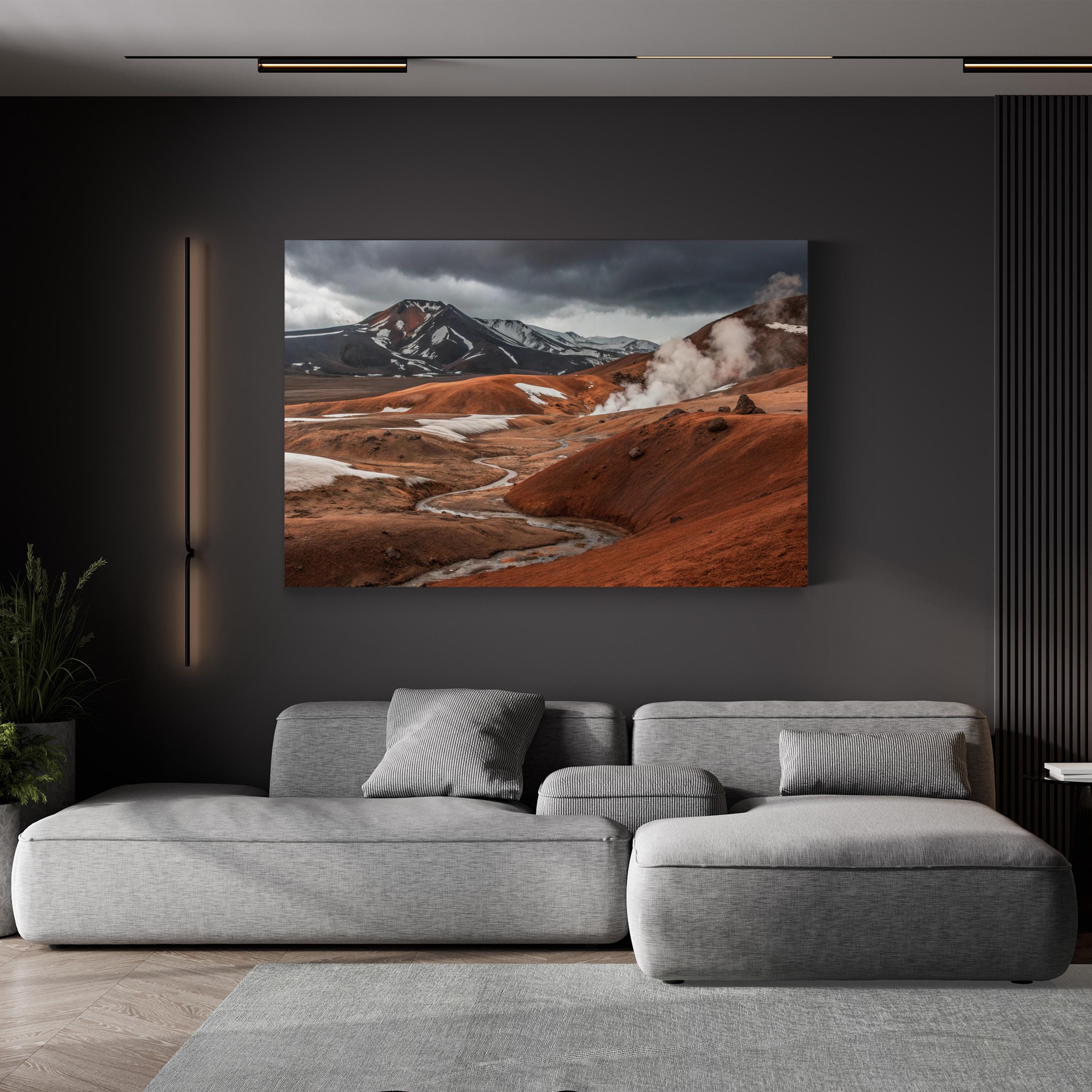 Iceland Volcanic Lava Fields – Vintage Photography Wall Art | Rugged Landscape Canvas Print