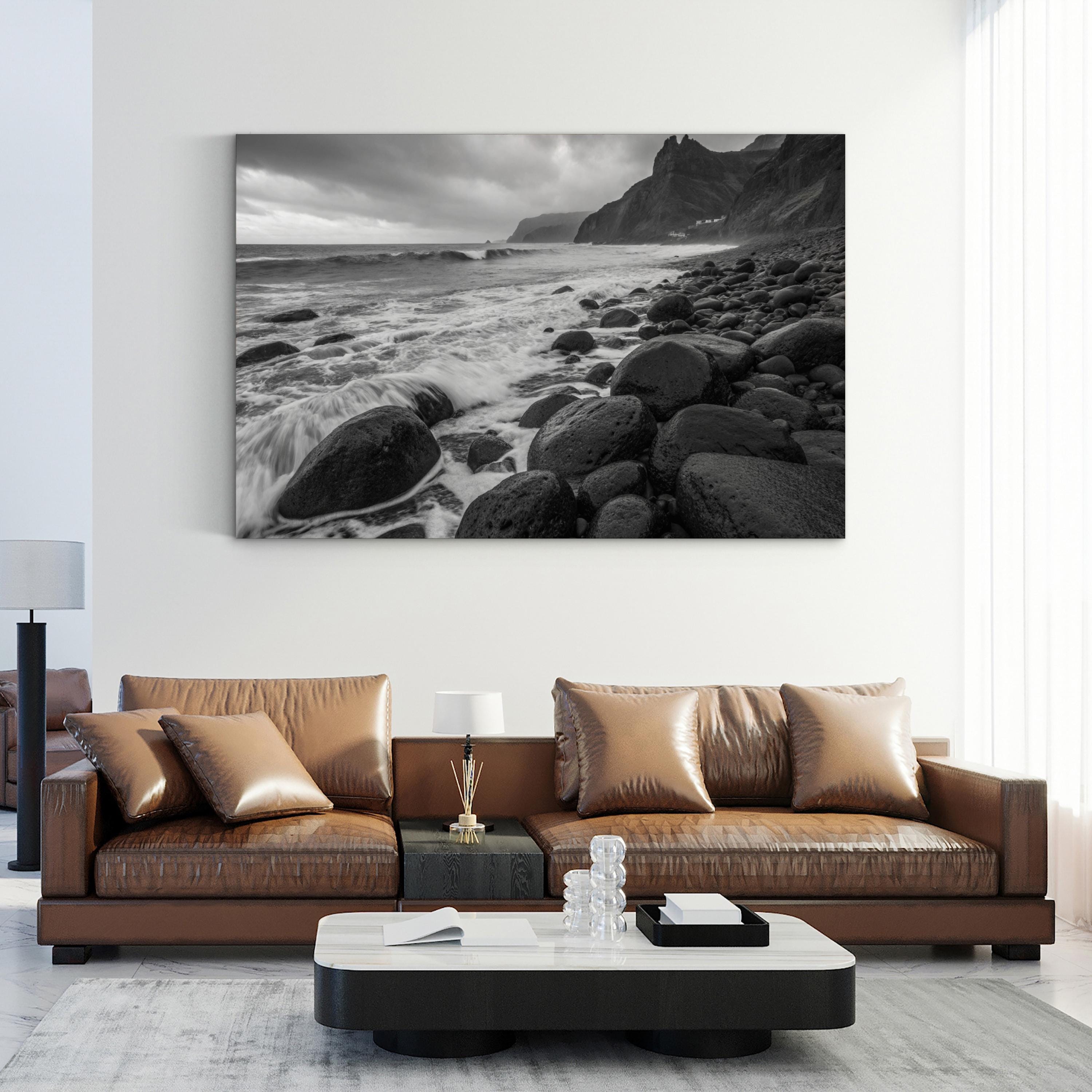 Maui Sea Turtle – Vintage Photography Wall Art | Black & White Coastal Canvas Print