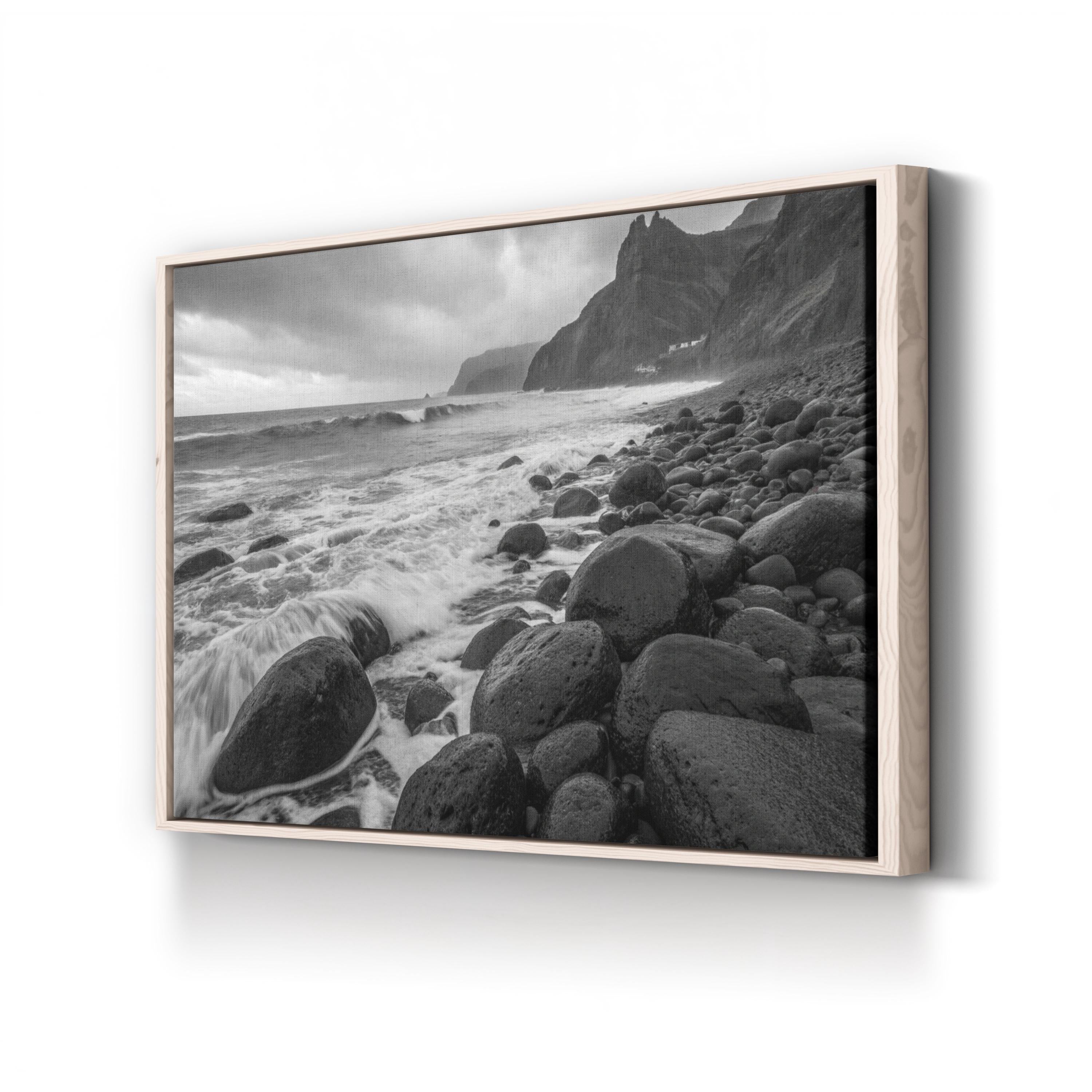 Maui Sea Turtle – Vintage Photography Wall Art | Black & White Coastal Canvas Print