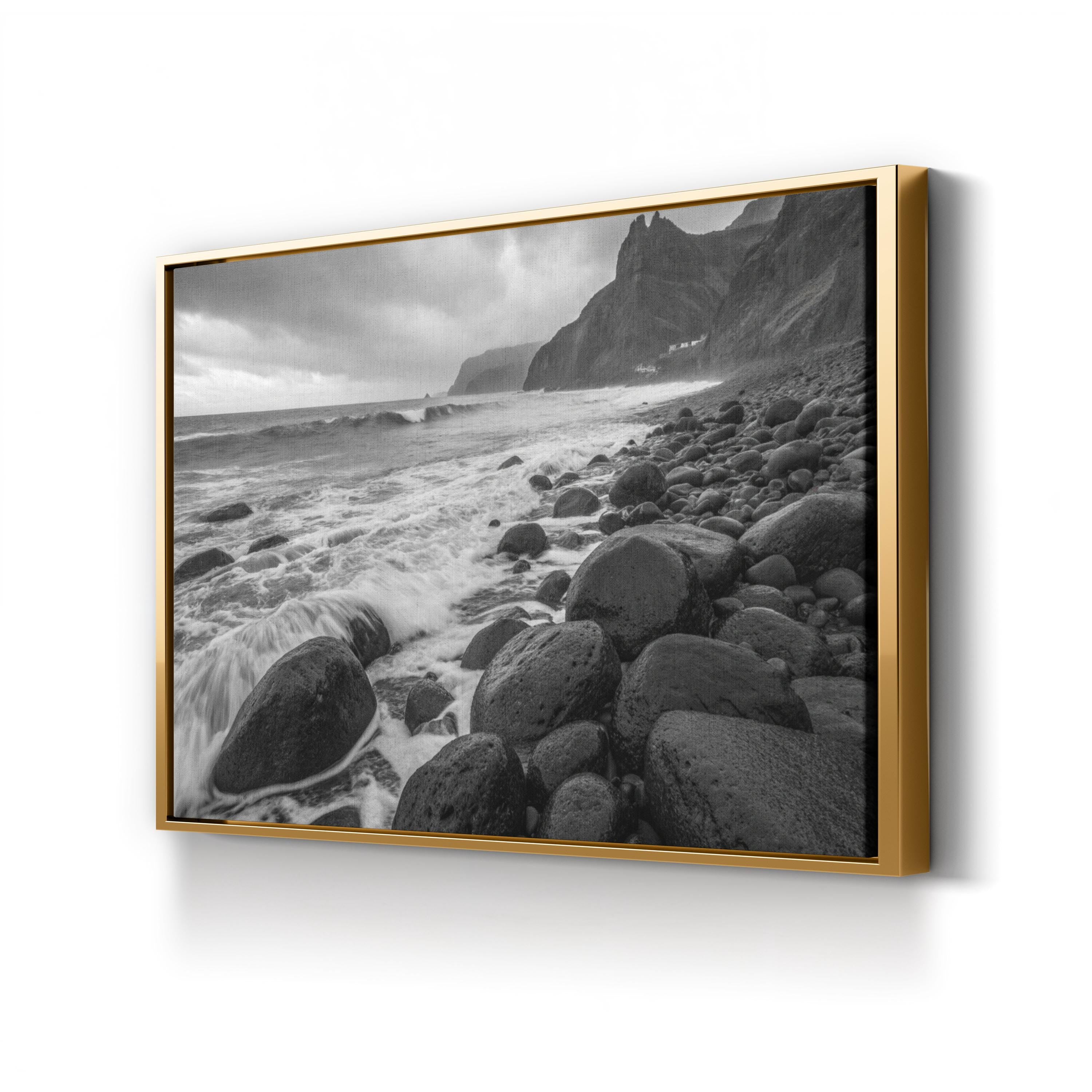 Maui Sea Turtle – Vintage Photography Wall Art | Black & White Coastal Canvas Print