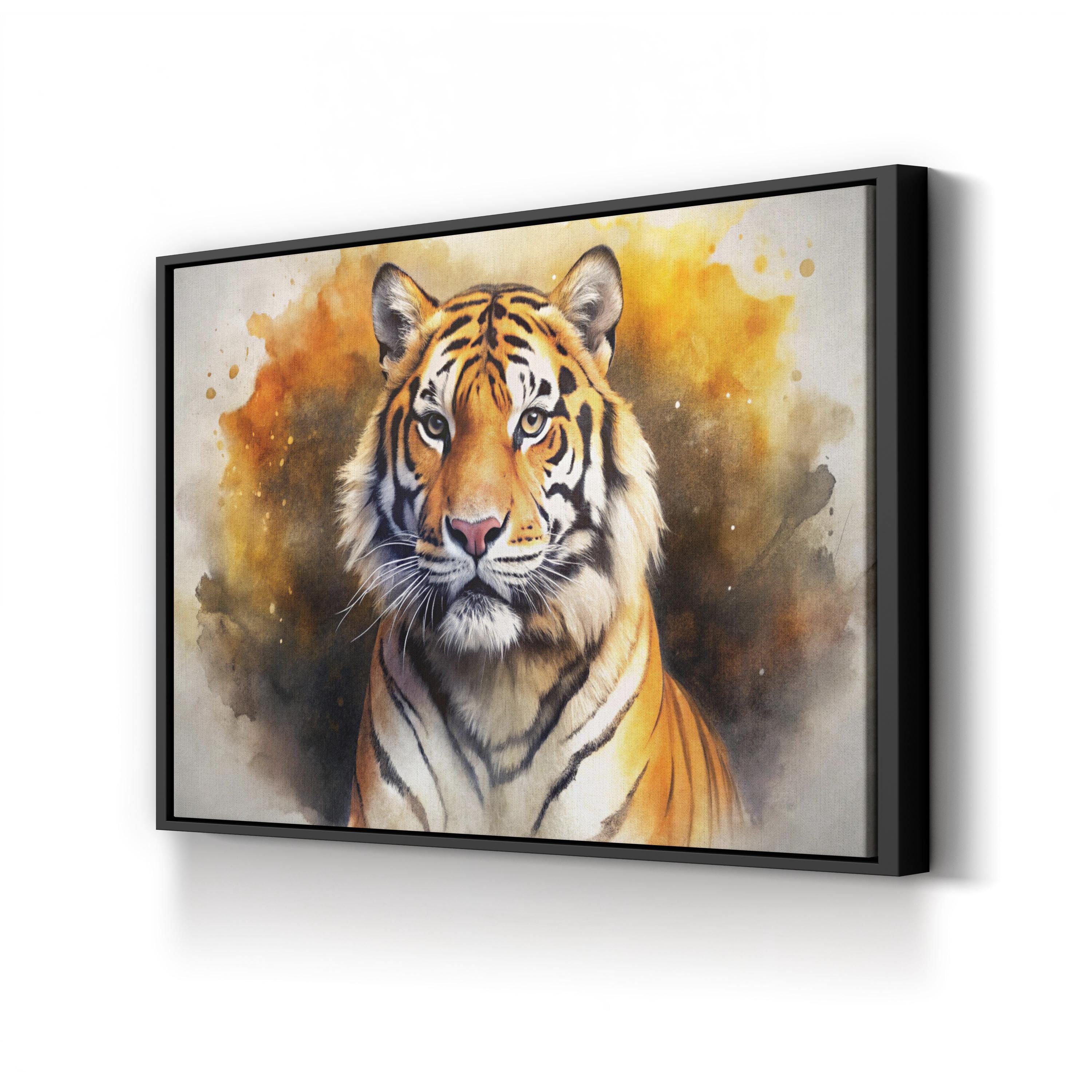 Watercolor Tiger – Period Illustration Wall Art | Bold Wildlife Portrait Canvas Print