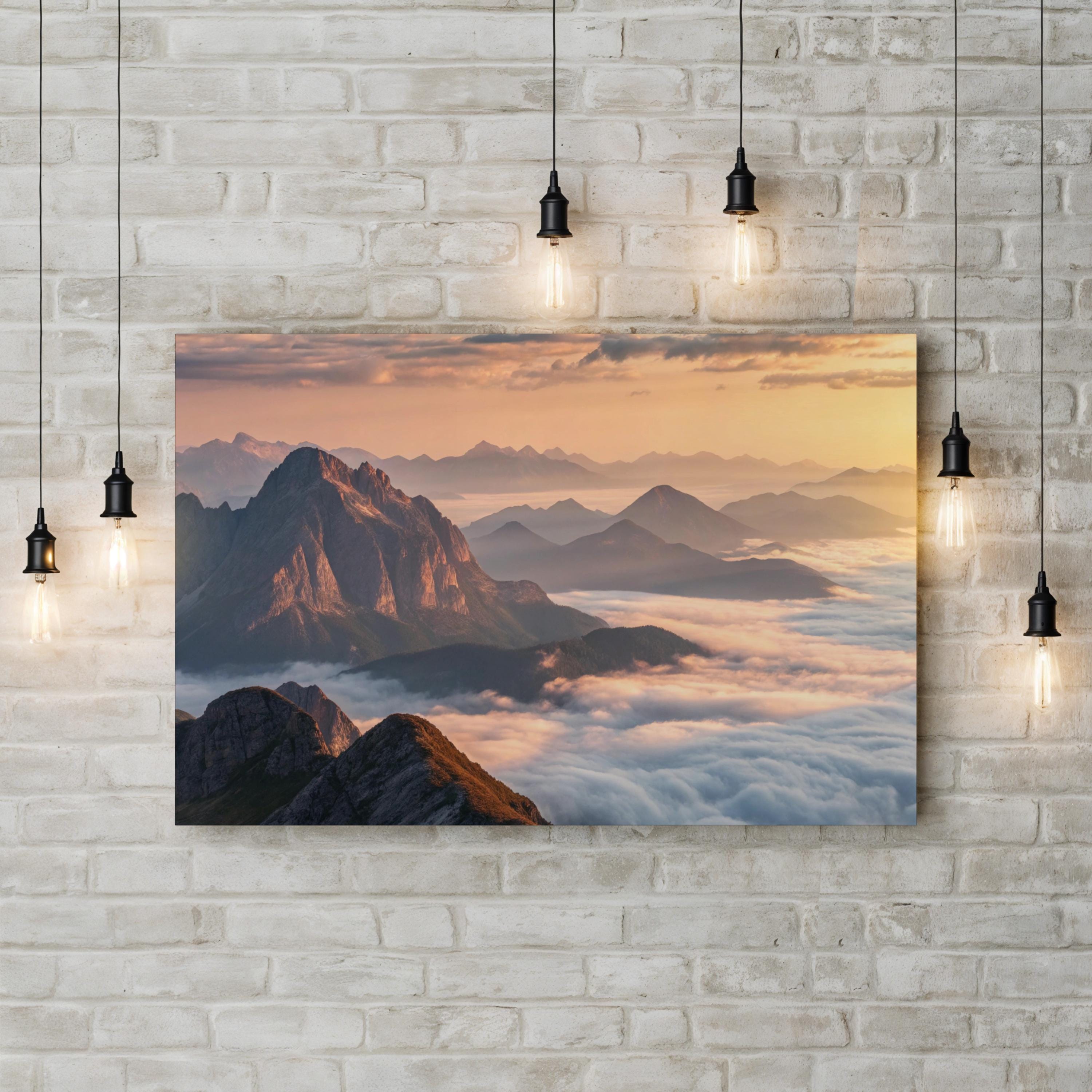 Majestic Mountain Range – Vintage Photography Wall Art | Scenic Landscape Canvas Print