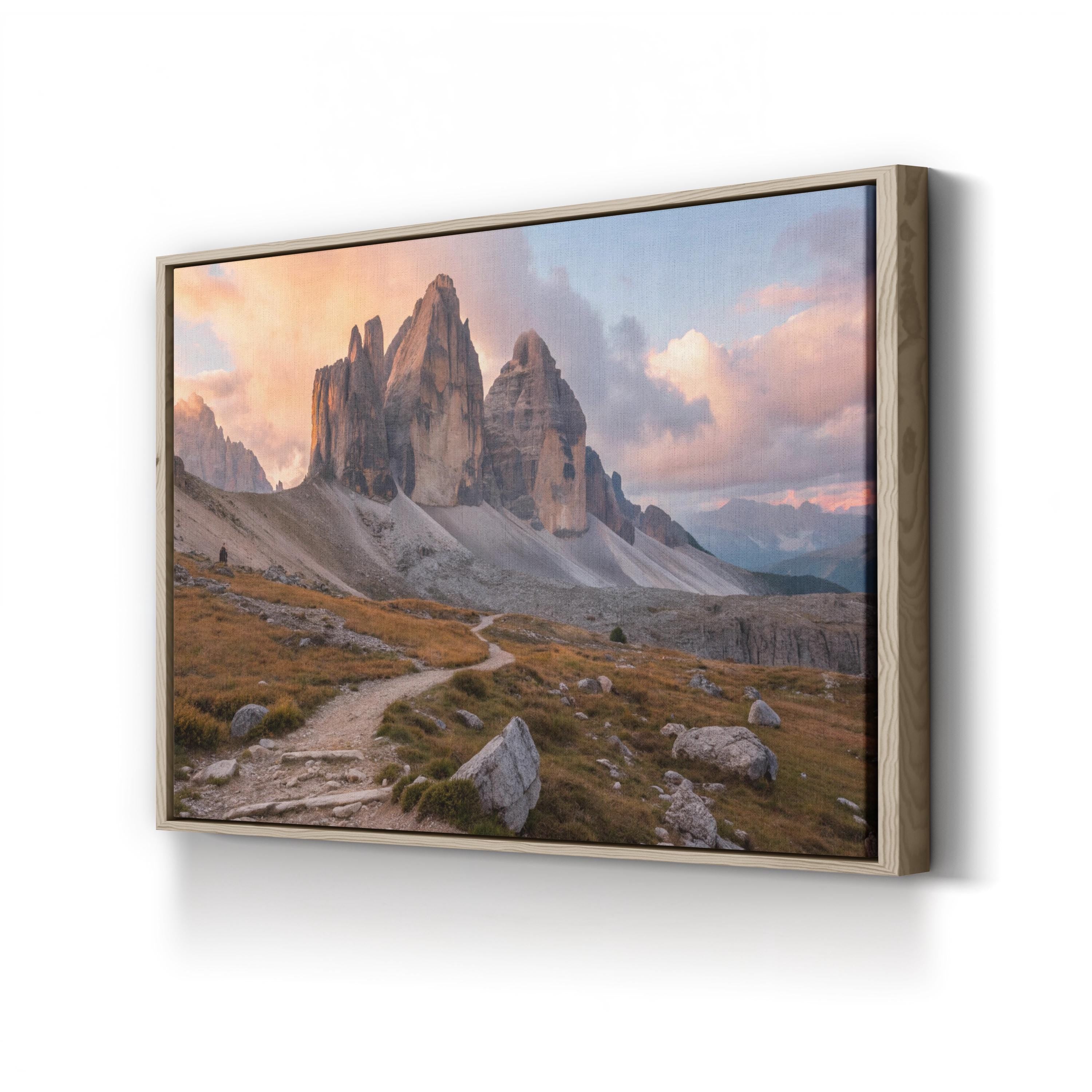 Tre Cime Dolomites Sunset – Vintage Photography Wall Art | Mountain Landscape Canvas Print