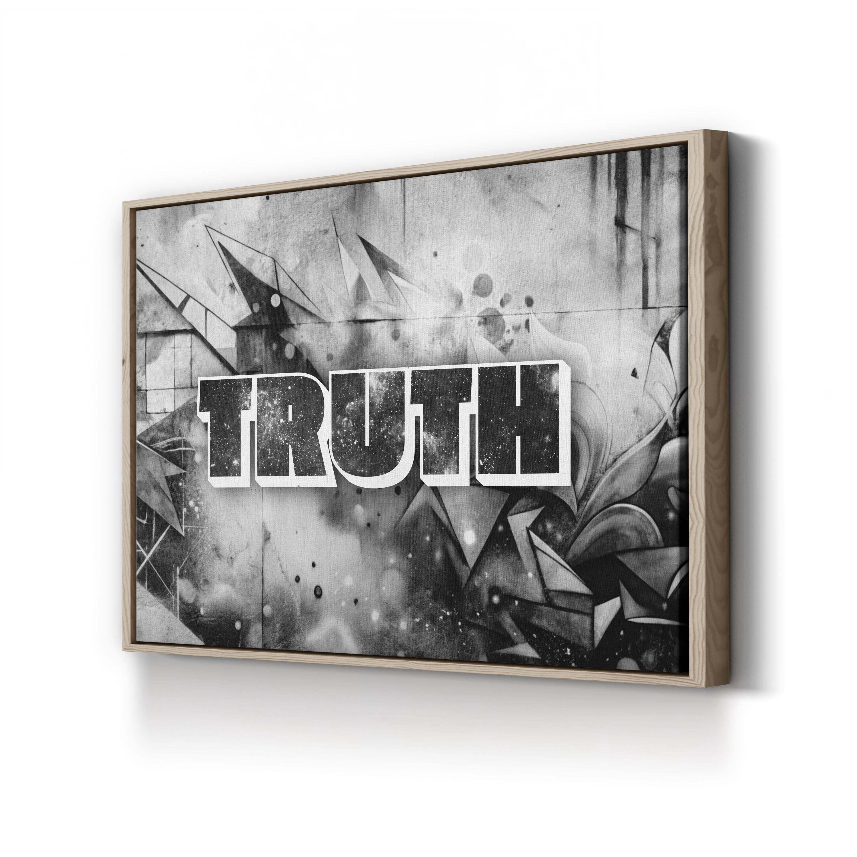 Truth Stone Canvas Art: Black & White Urban Typography Wall Print