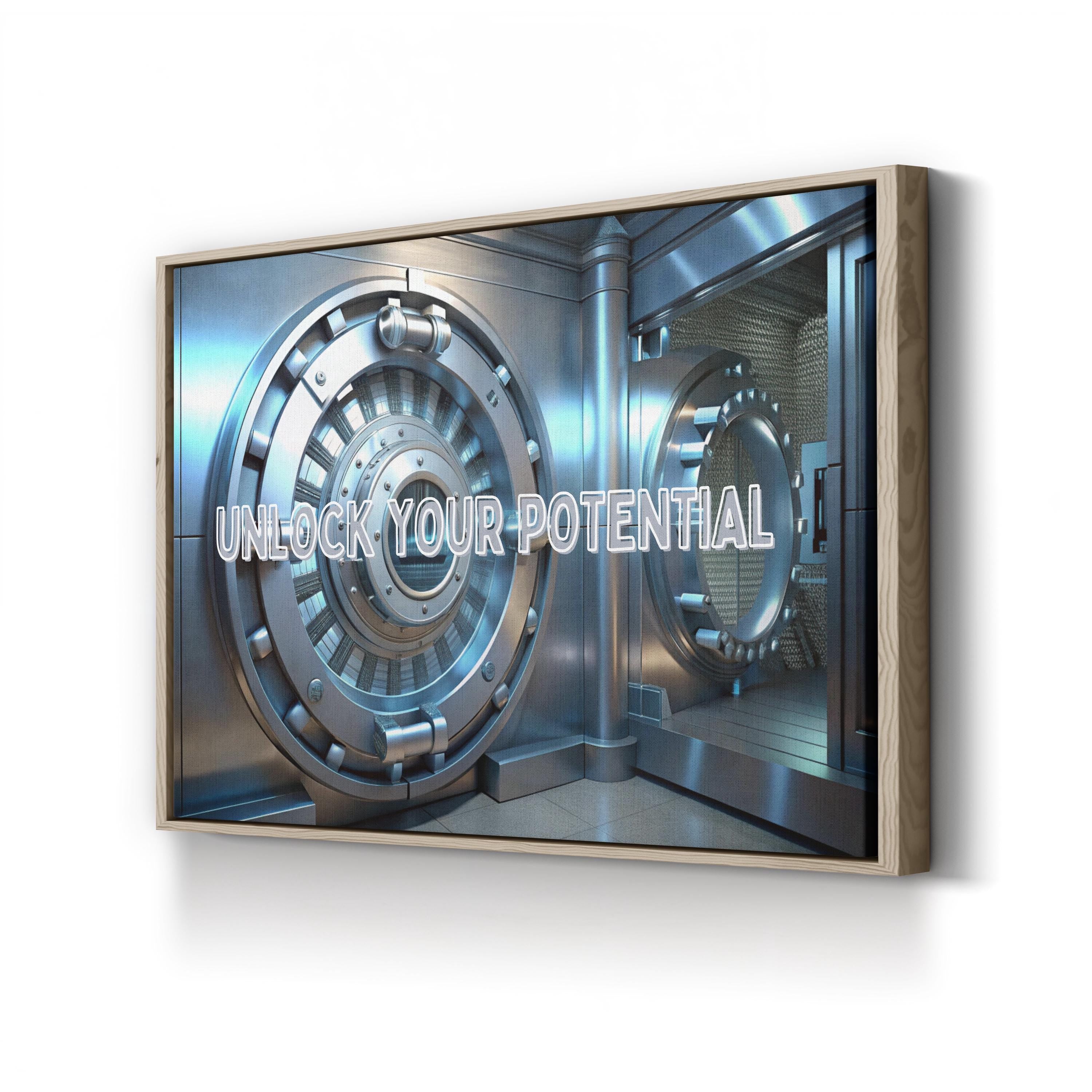 UNLOCK YOUR POTENTIAL Canvas Art: Motivational Inspirational Print