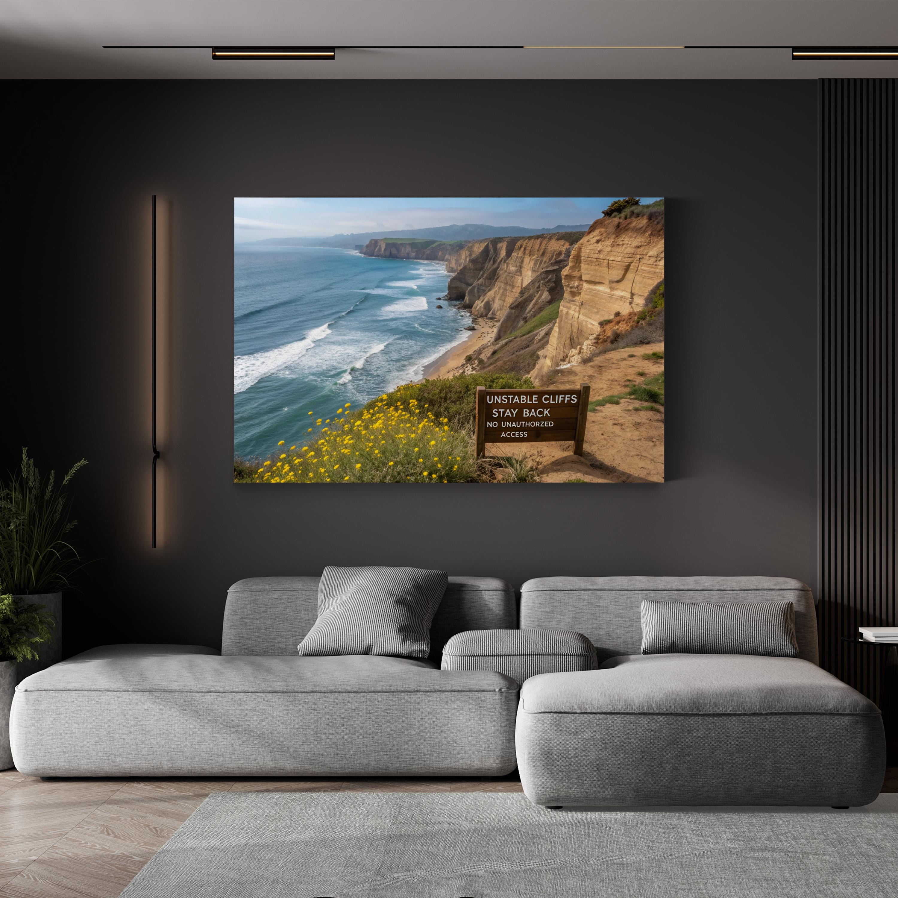 Unstable Cliffs Landscape: Coastal Uneven Cliffs, California Landscape Photography