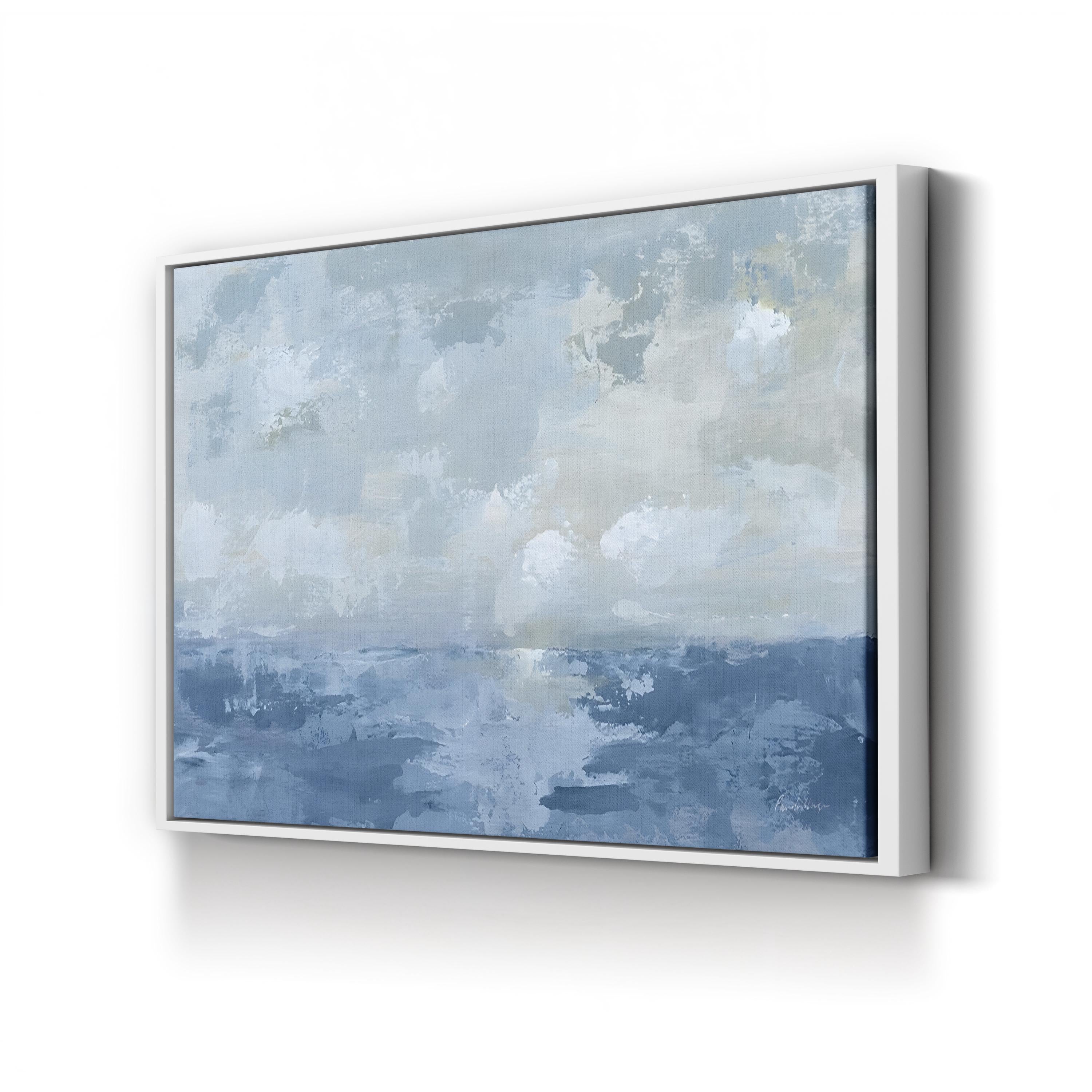 Silver Blue Sea Wall Art by Pamela Munger – Contemporary Abstract Seascape Painting Print