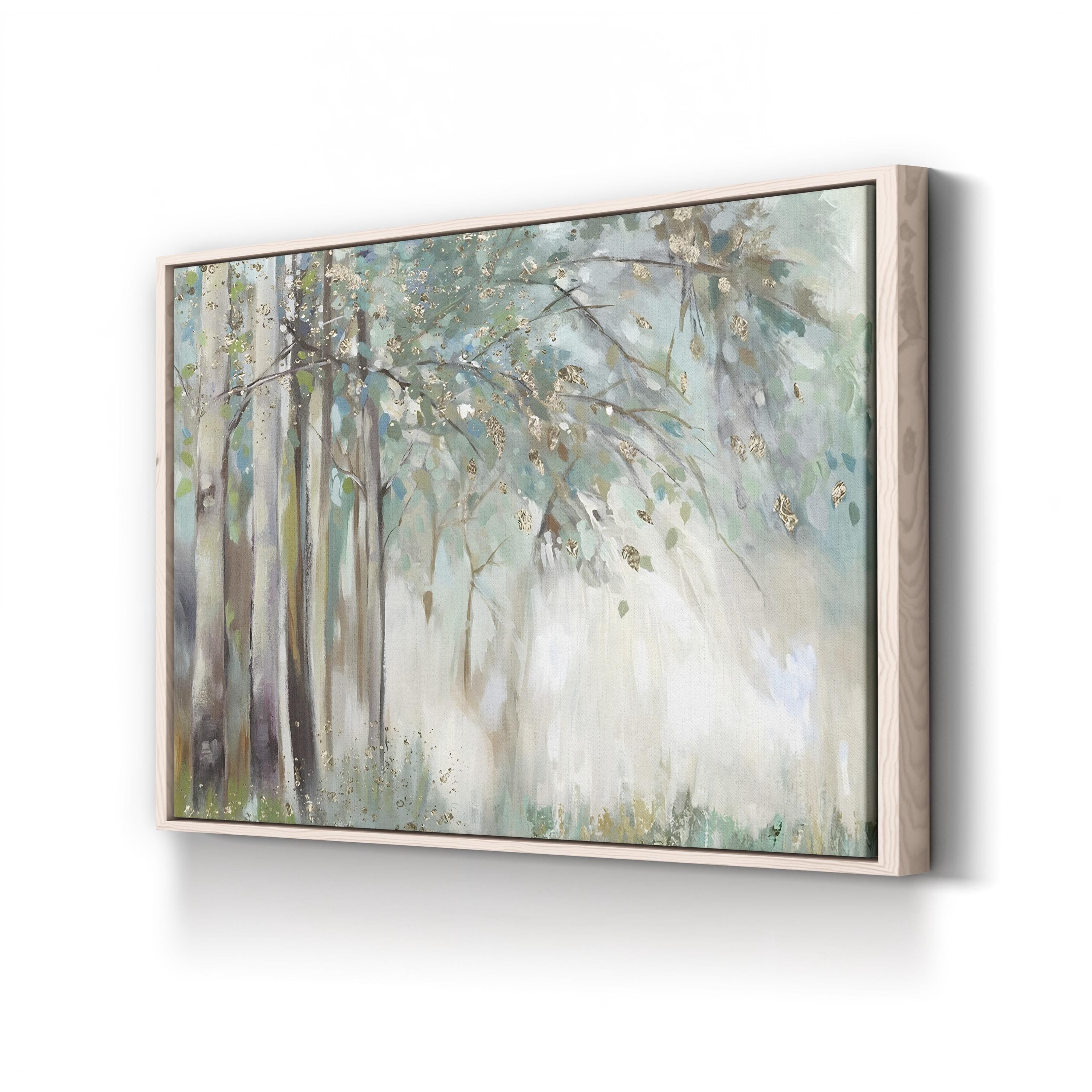 Silver Leaves Abstract Canvas Art – Modern Metallic Botanical Wall Decor