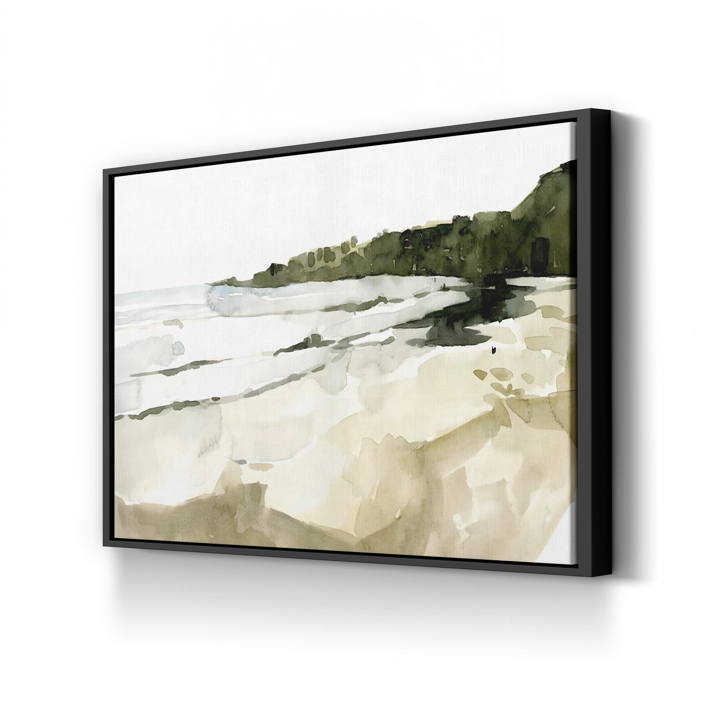 Simple Watercolor Coast I Wall Art by Emma Caroline – Minimalist Coastal Landscape Canvas Print