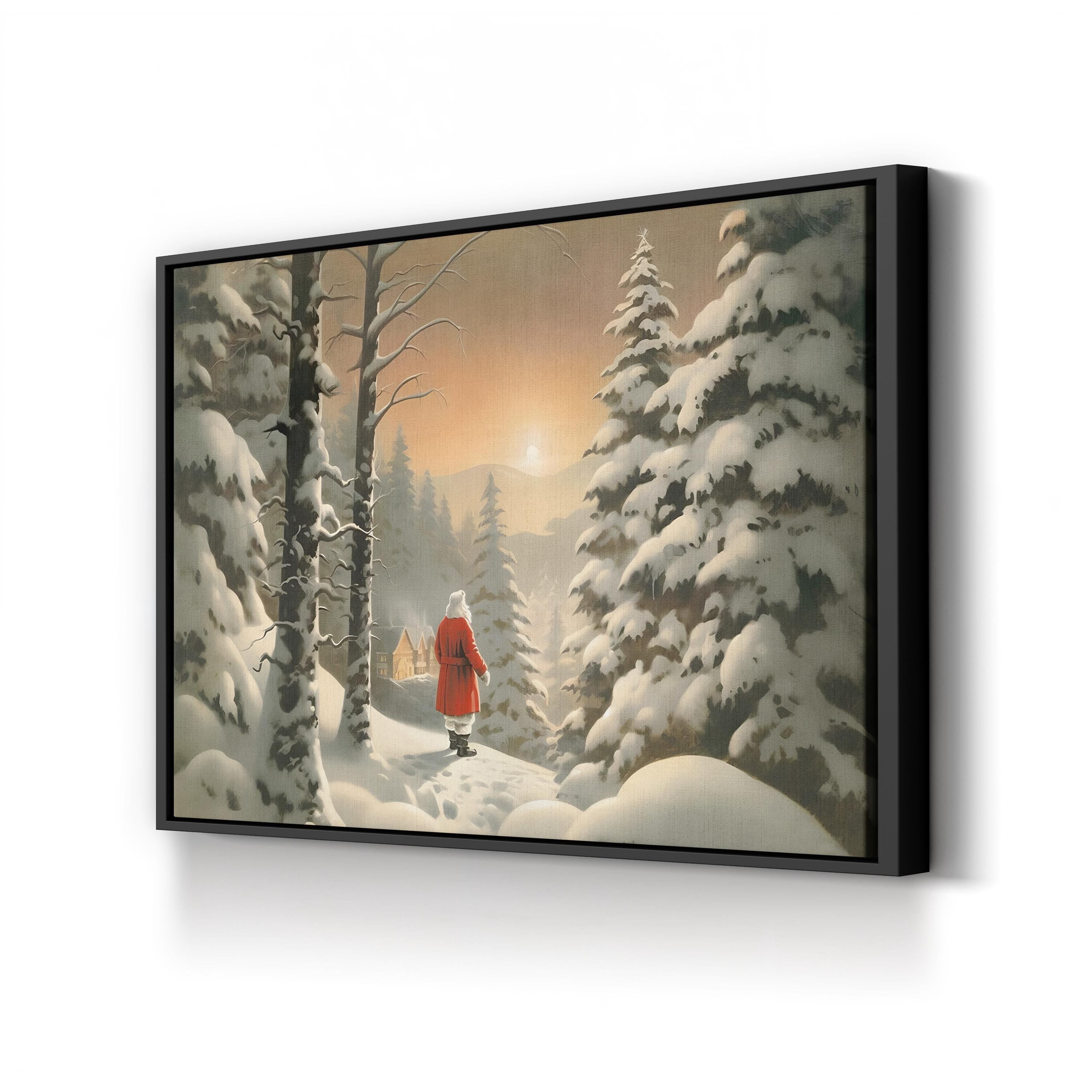 Snowy Christmas 1 Wall Art by Imagine It Images – Winter Holiday Landscape Canvas