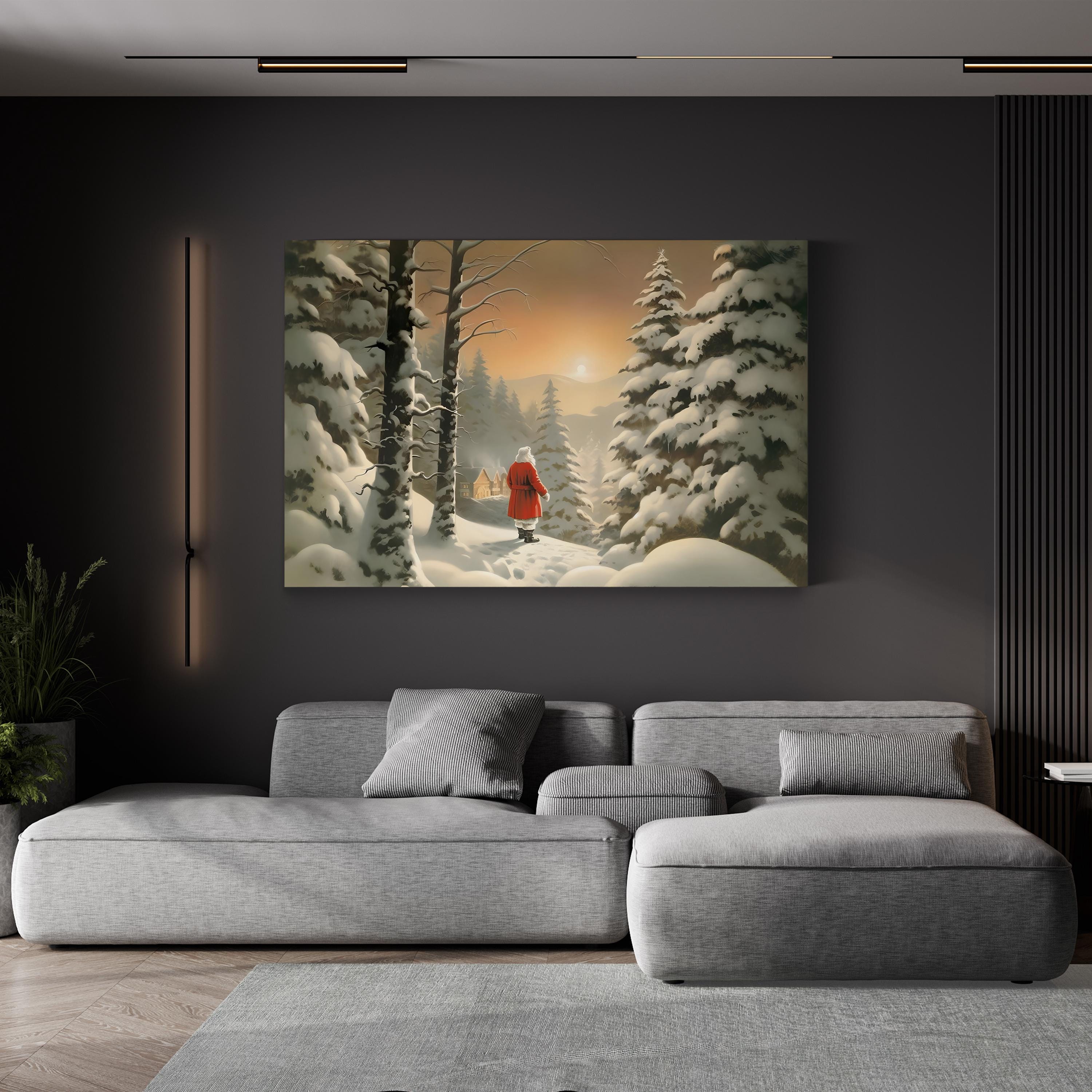 Snowy Christmas 1 Wall Art by Imagine It Images – Winter Holiday Landscape Canvas