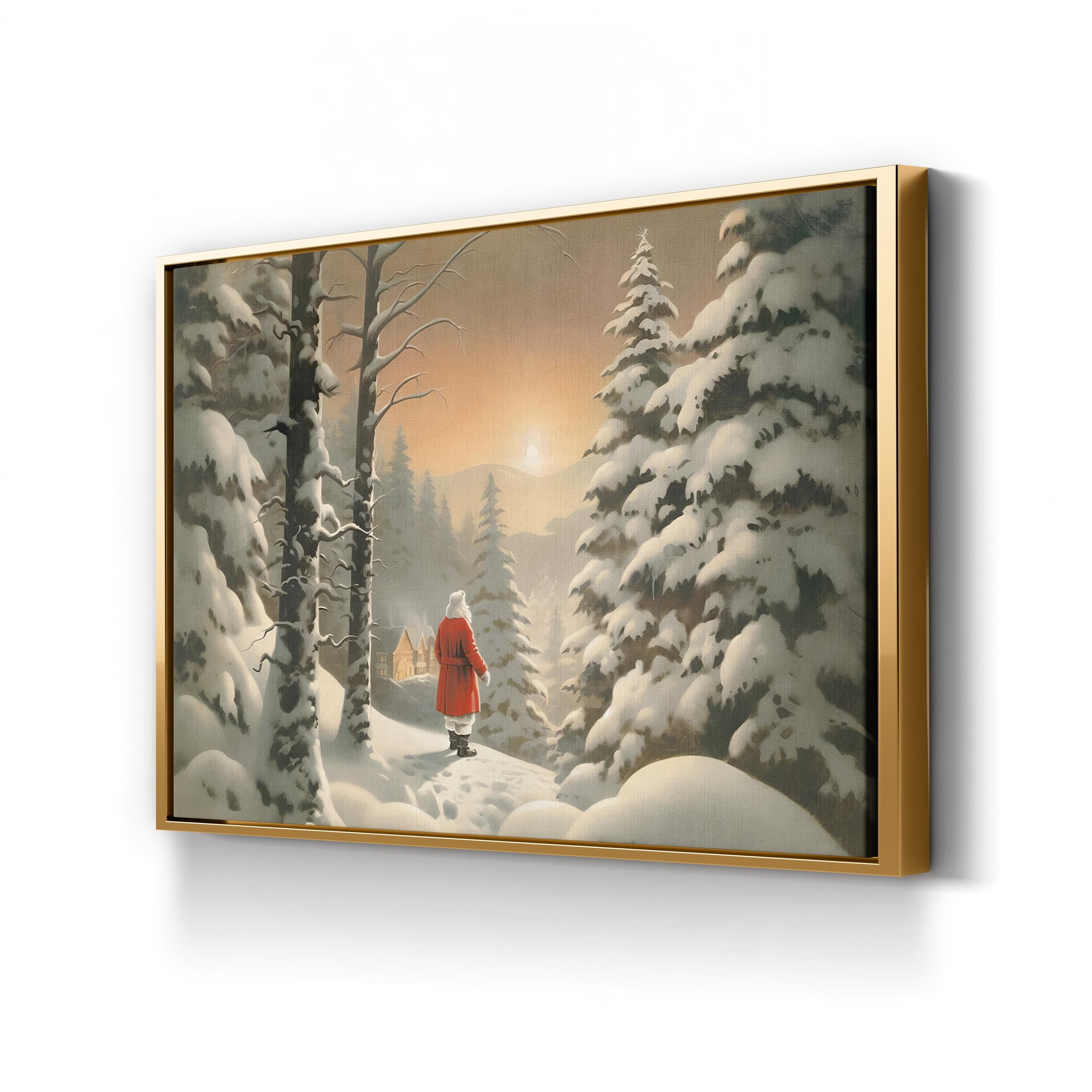 Snowy Christmas 1 Wall Art by Imagine It Images – Winter Holiday Landscape Canvas