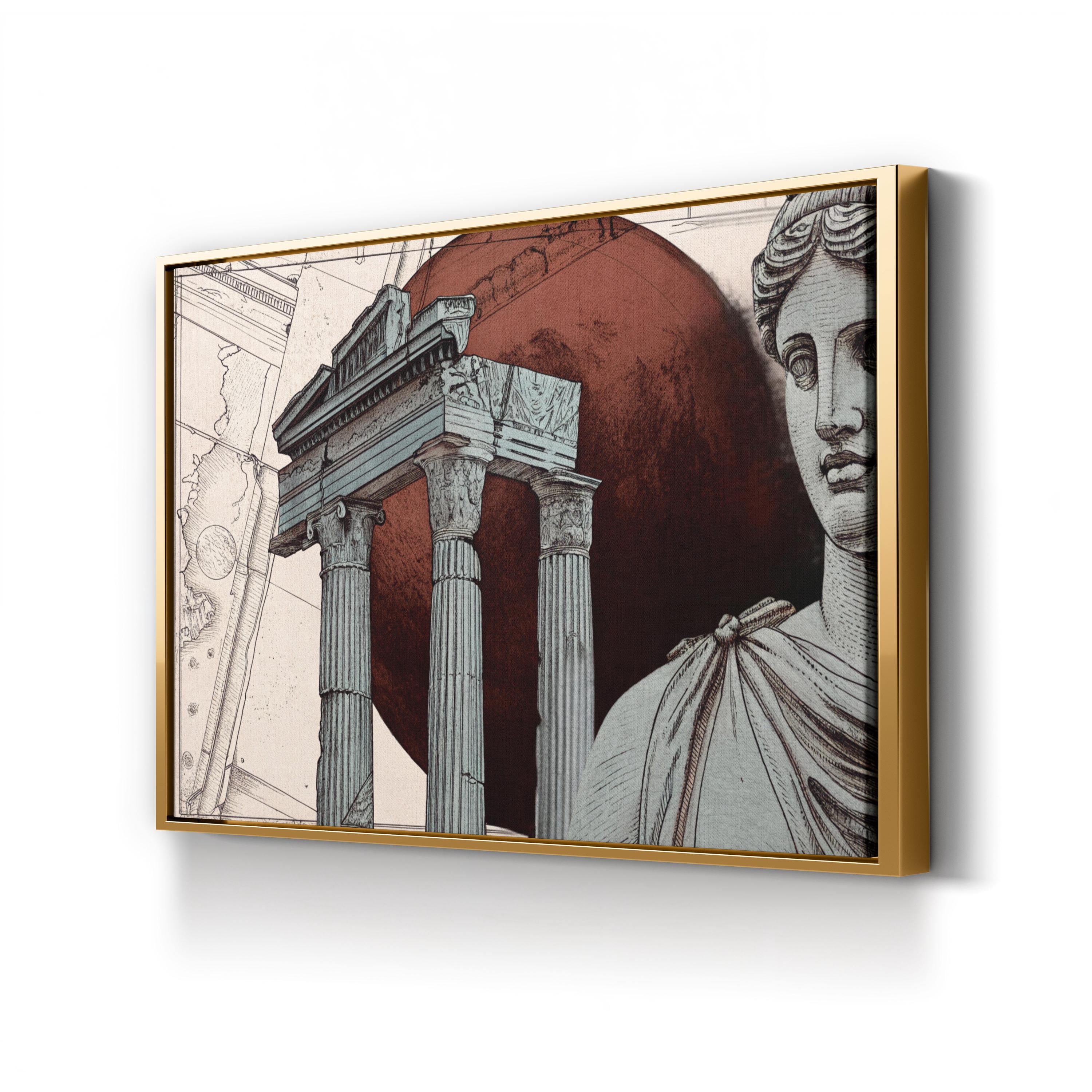 Roman Ruins Architecture – Period Illustration Wall Art | Ancient Historic Canvas Print