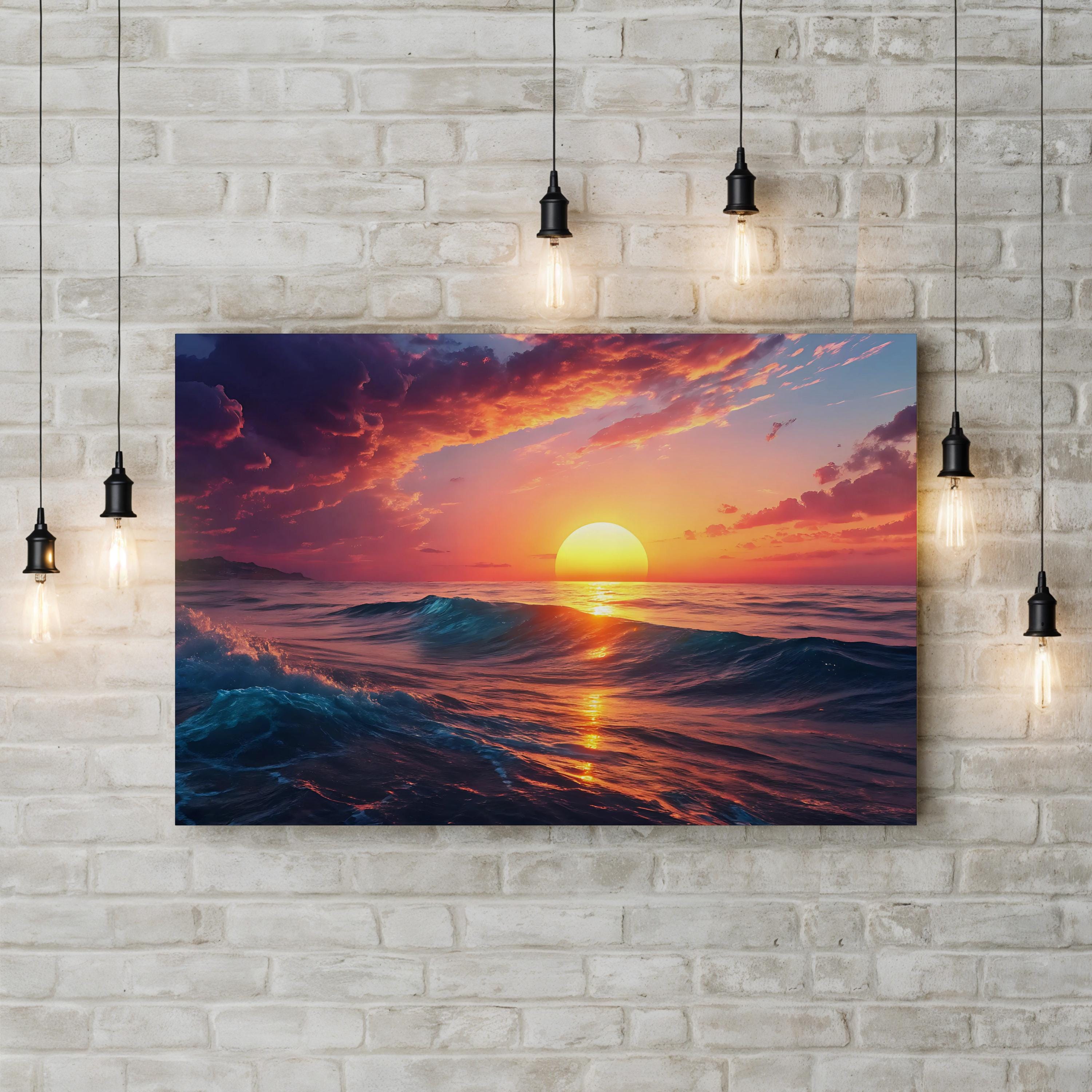 Ocean Sunset Canvas Print – Framed Coastal Seascape