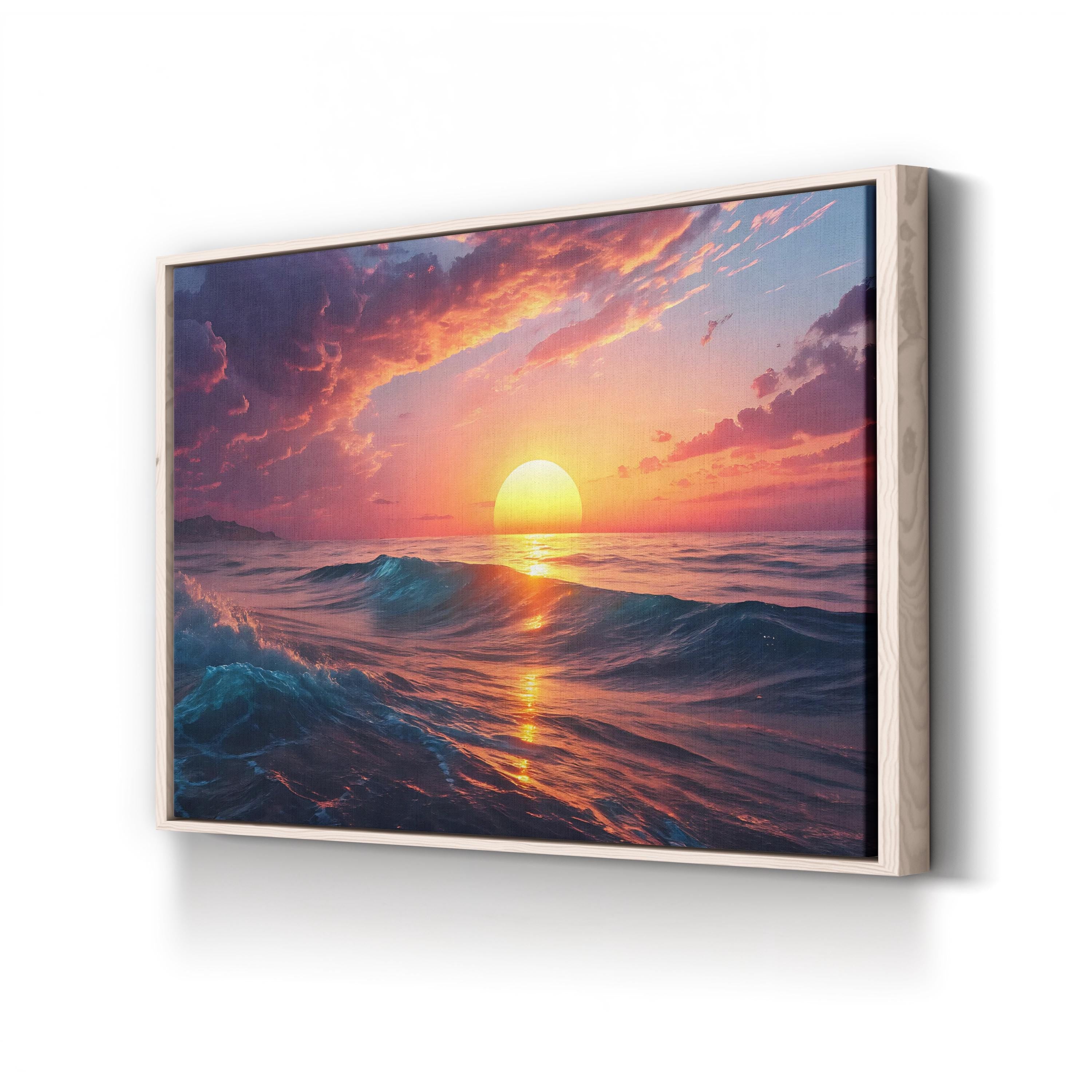 Ocean Sunset Canvas Print – Framed Coastal Seascape