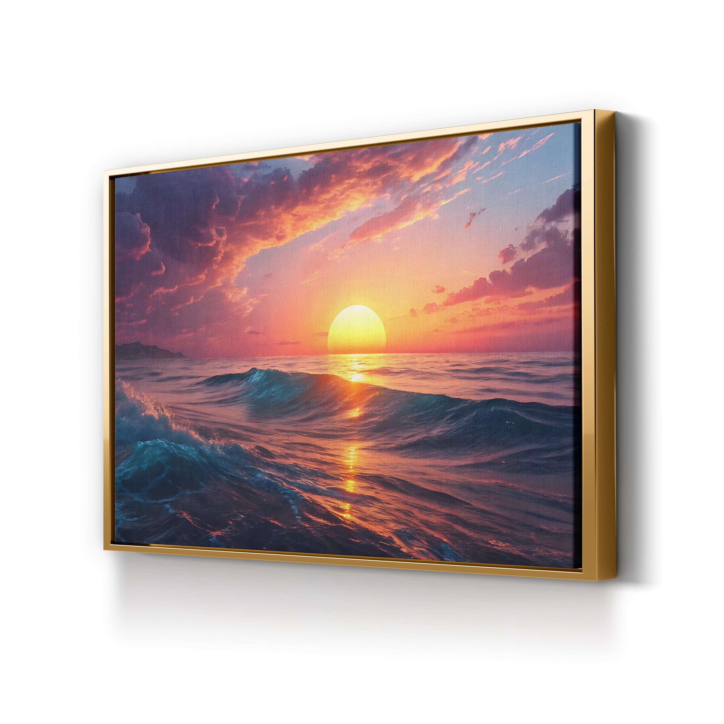 Ocean Sunset Canvas Print – Framed Coastal Seascape