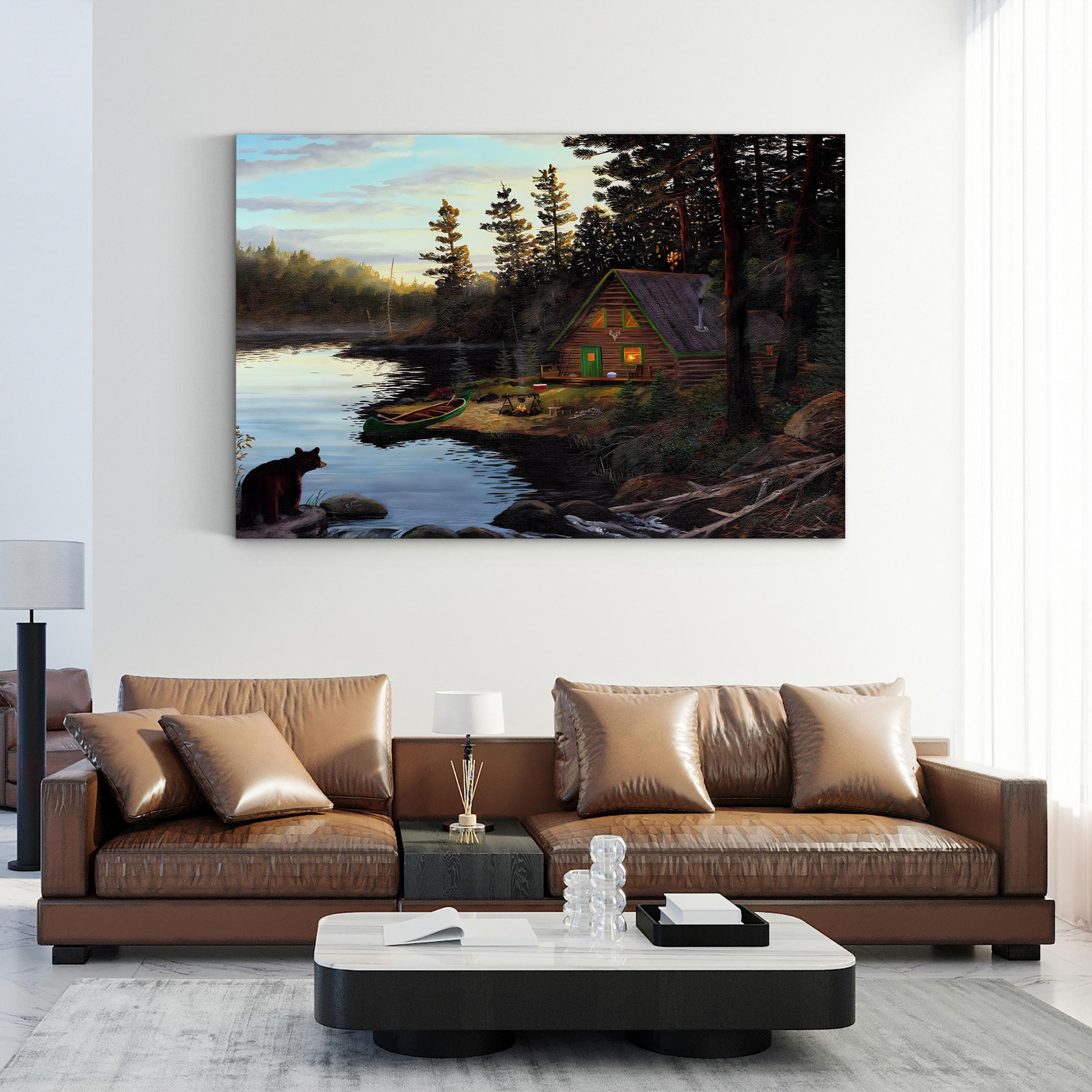Spirit of the North Wall Art by Terry Doughty – Northern Wilderness Cabin Landscape Canvas