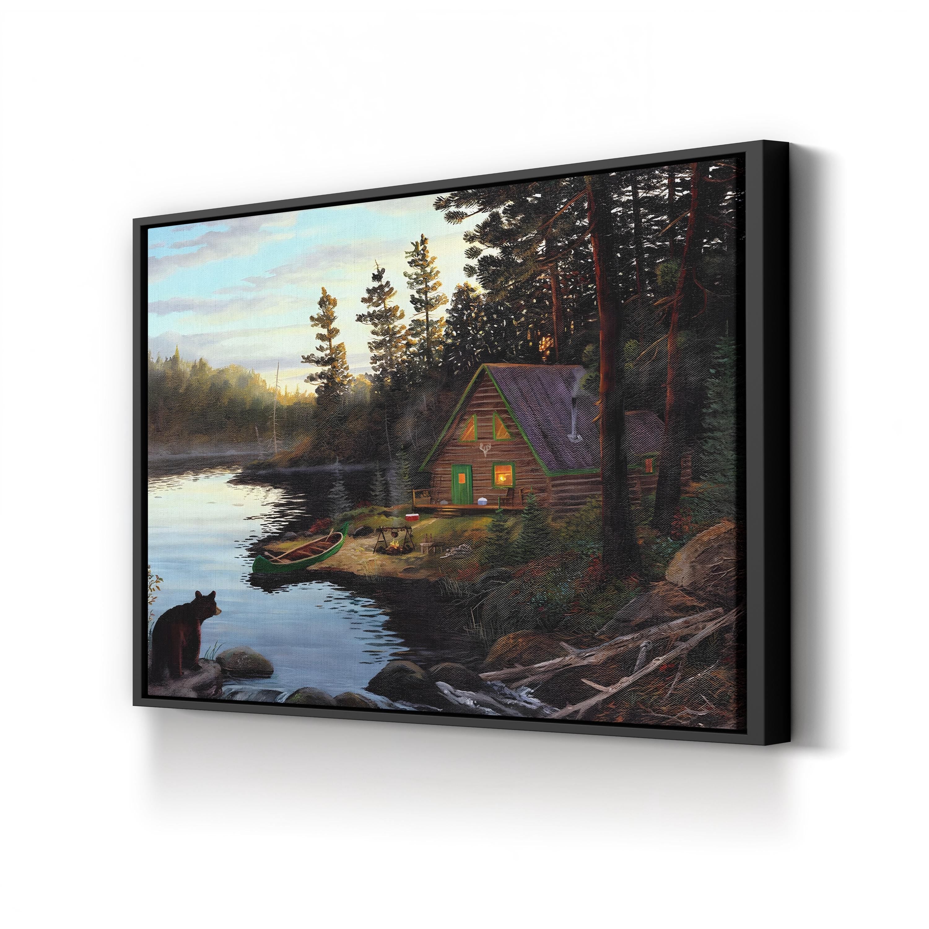 Spirit of the North Wall Art by Terry Doughty – Northern Wilderness Cabin Landscape Canvas