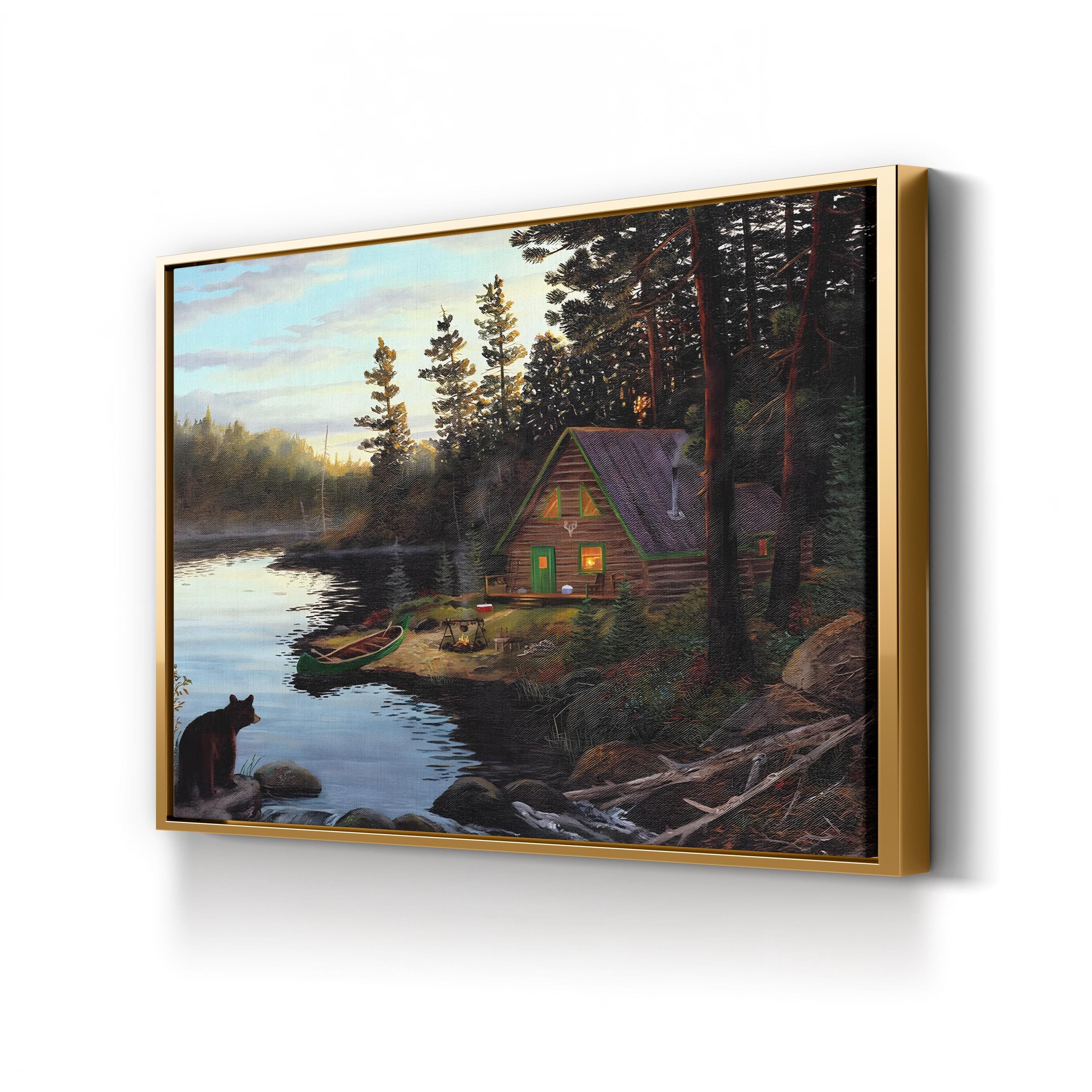 Spirit of the North Wall Art by Terry Doughty – Northern Wilderness Cabin Landscape Canvas