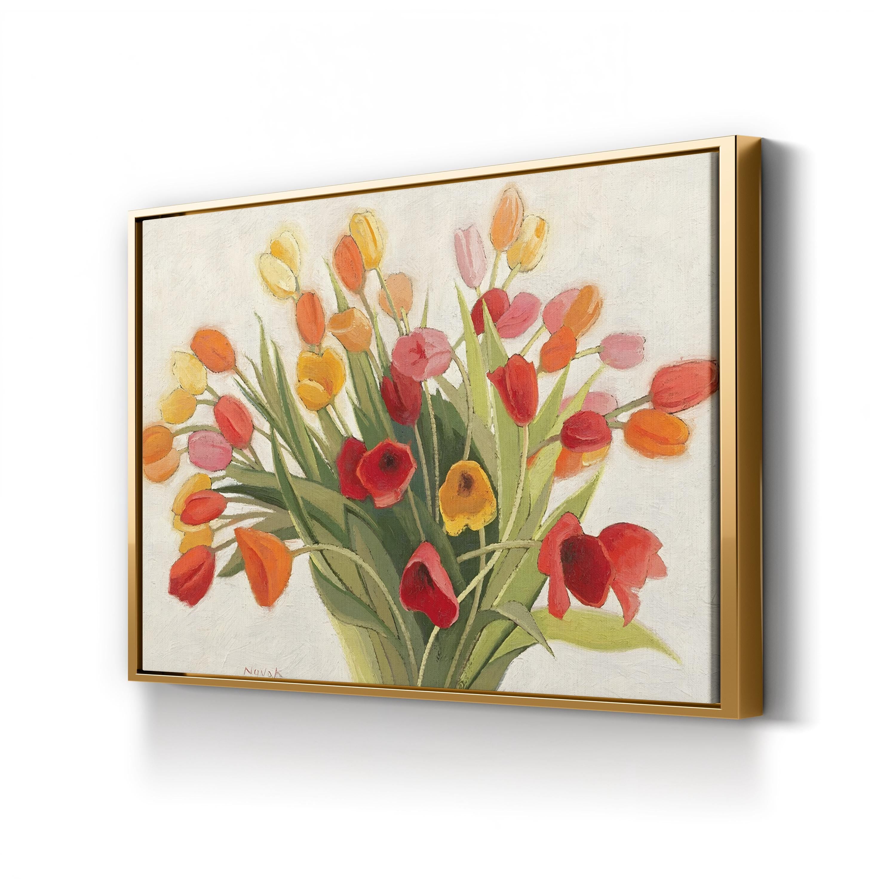 Spring Tulips Canvas Art Print: Vibrant Floral Bouquet Wall Decor