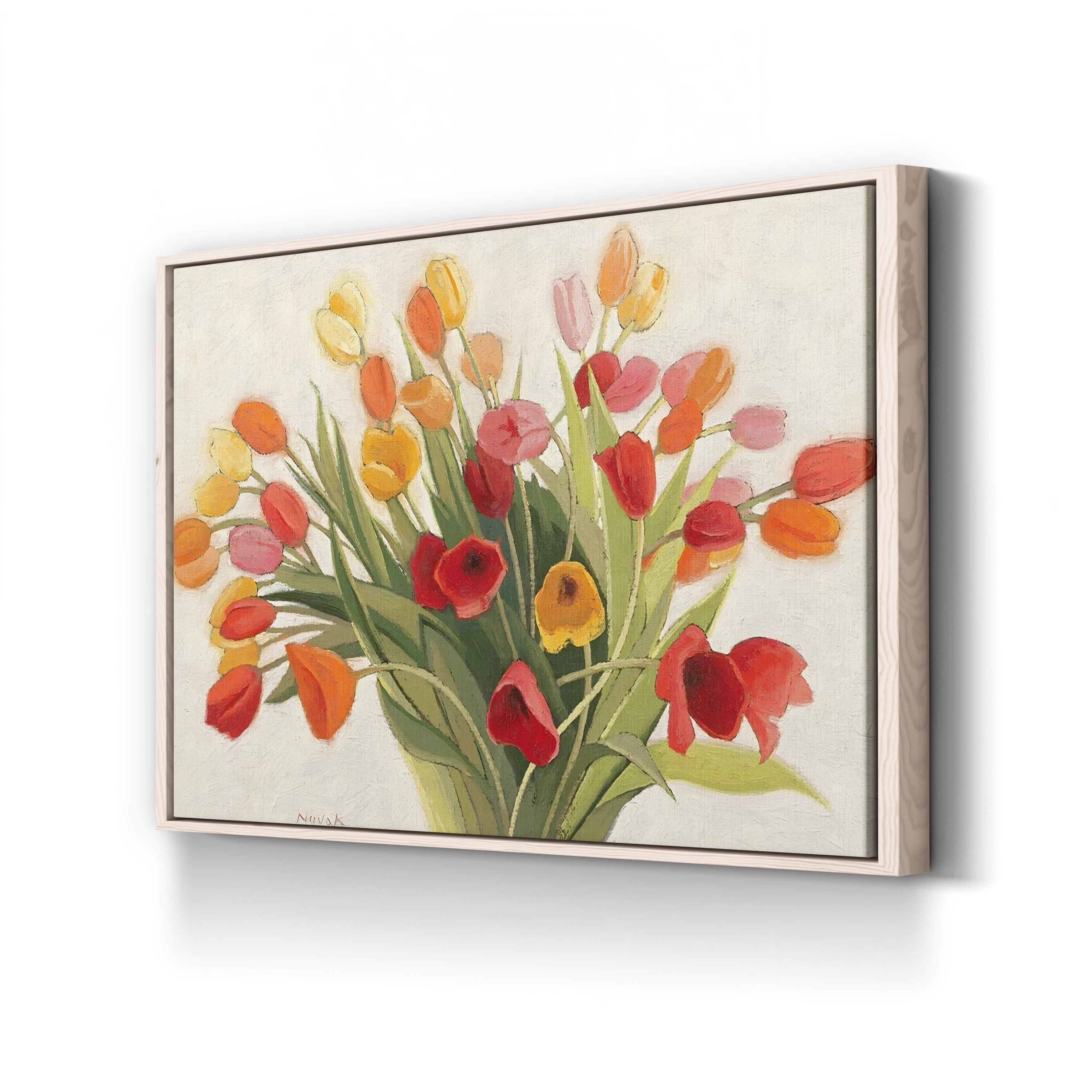 Spring Tulips Canvas Art Print: Vibrant Floral Bouquet Wall Decor