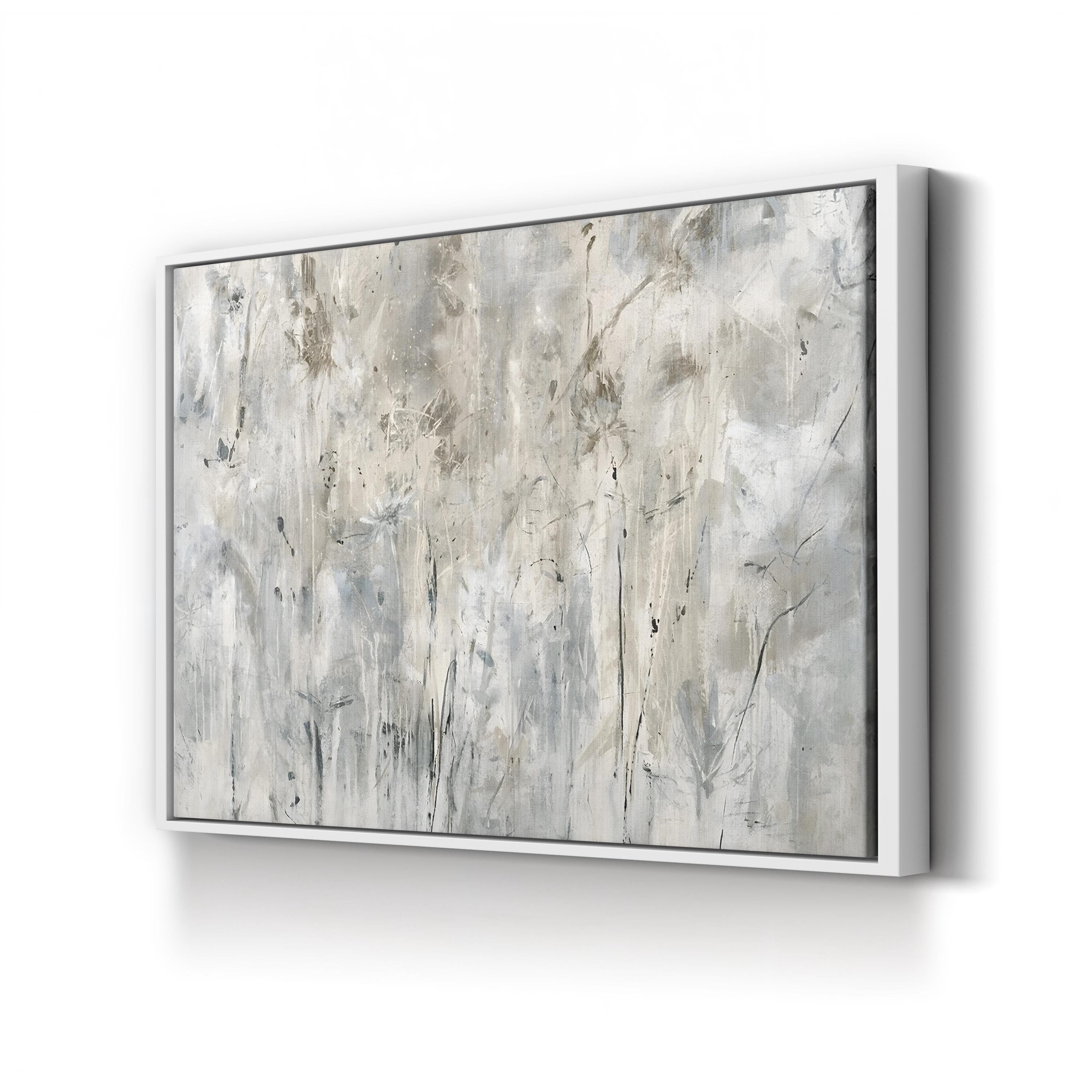 Subtle Frosted Floral Wall Art by Jodi Maas – Neutral Abstract Floral Canvas Print