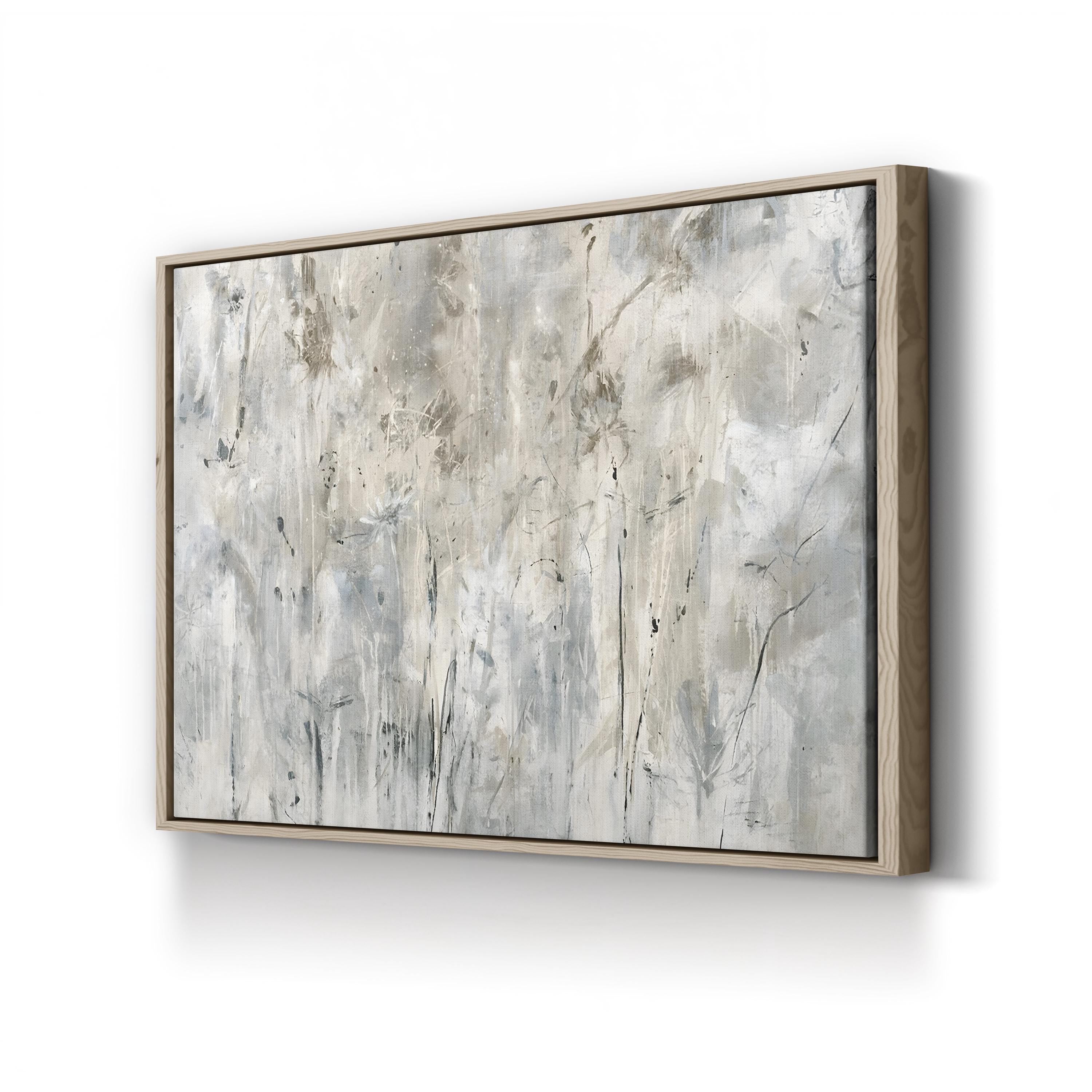 Subtle Frosted Floral Wall Art by Jodi Maas – Neutral Abstract Floral Canvas Print