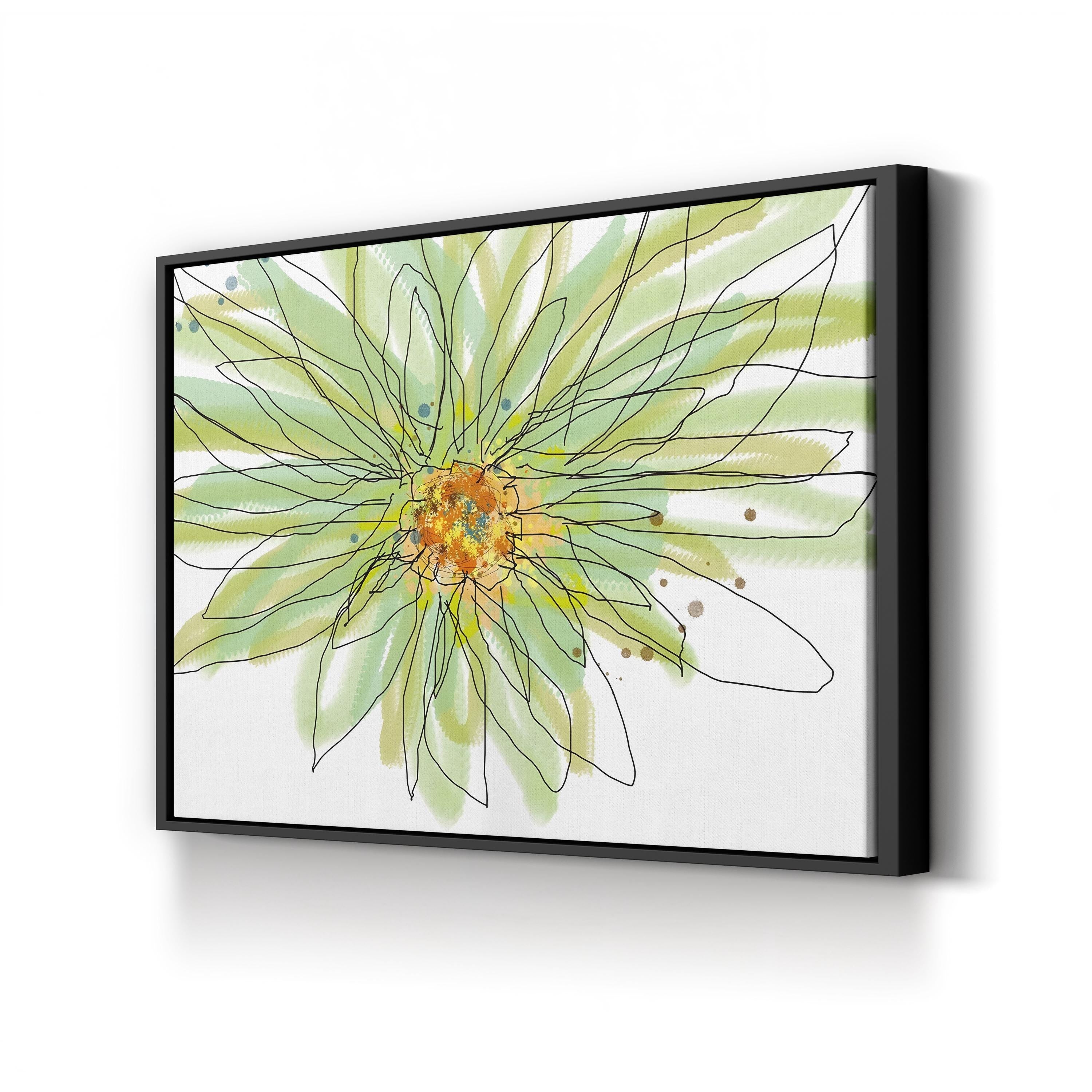 Summer Gerbera Daisy Canvas Art – Contemporary Floral Illustration by Jan Weiss