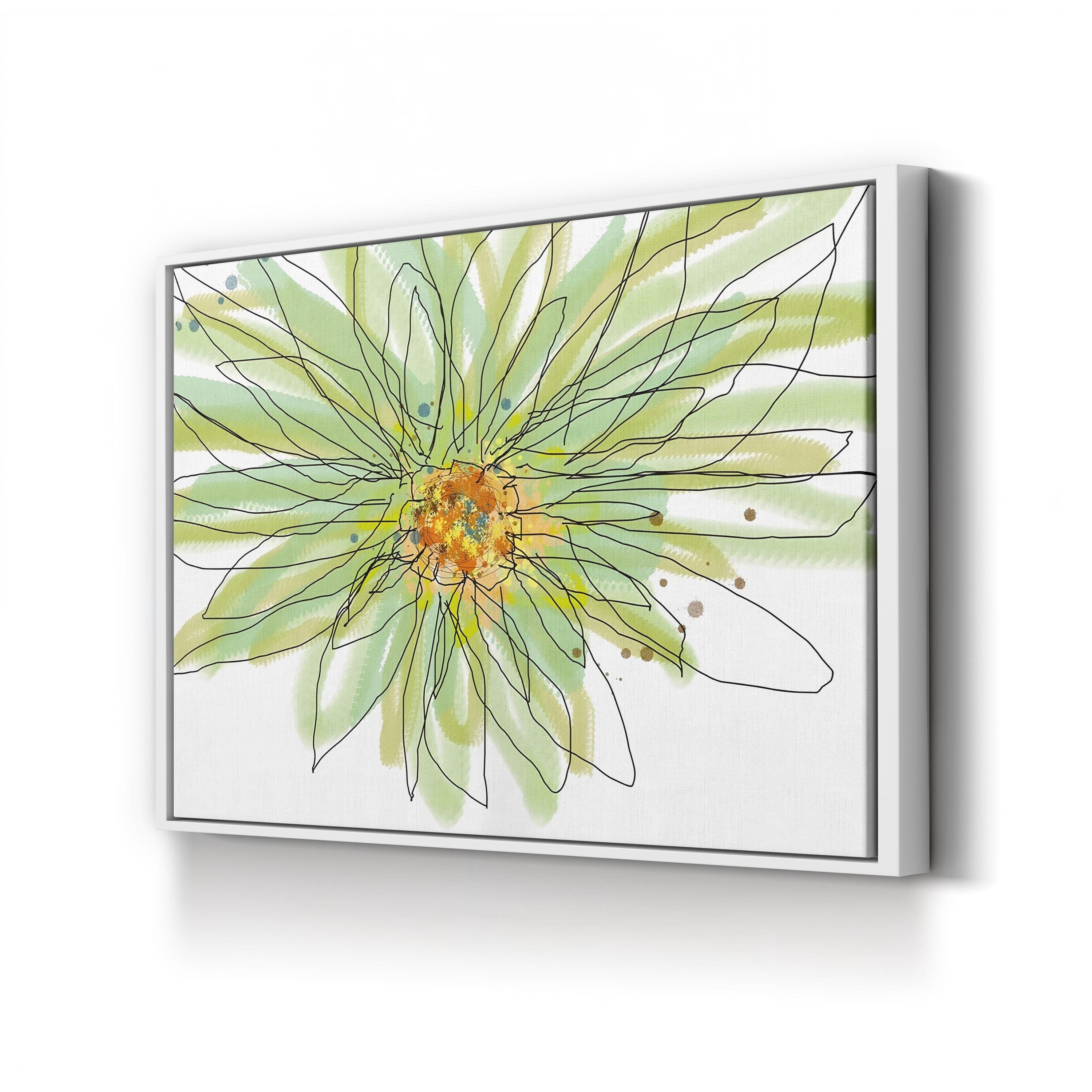 Summer Gerbera Daisy Canvas Art – Contemporary Floral Illustration by Jan Weiss