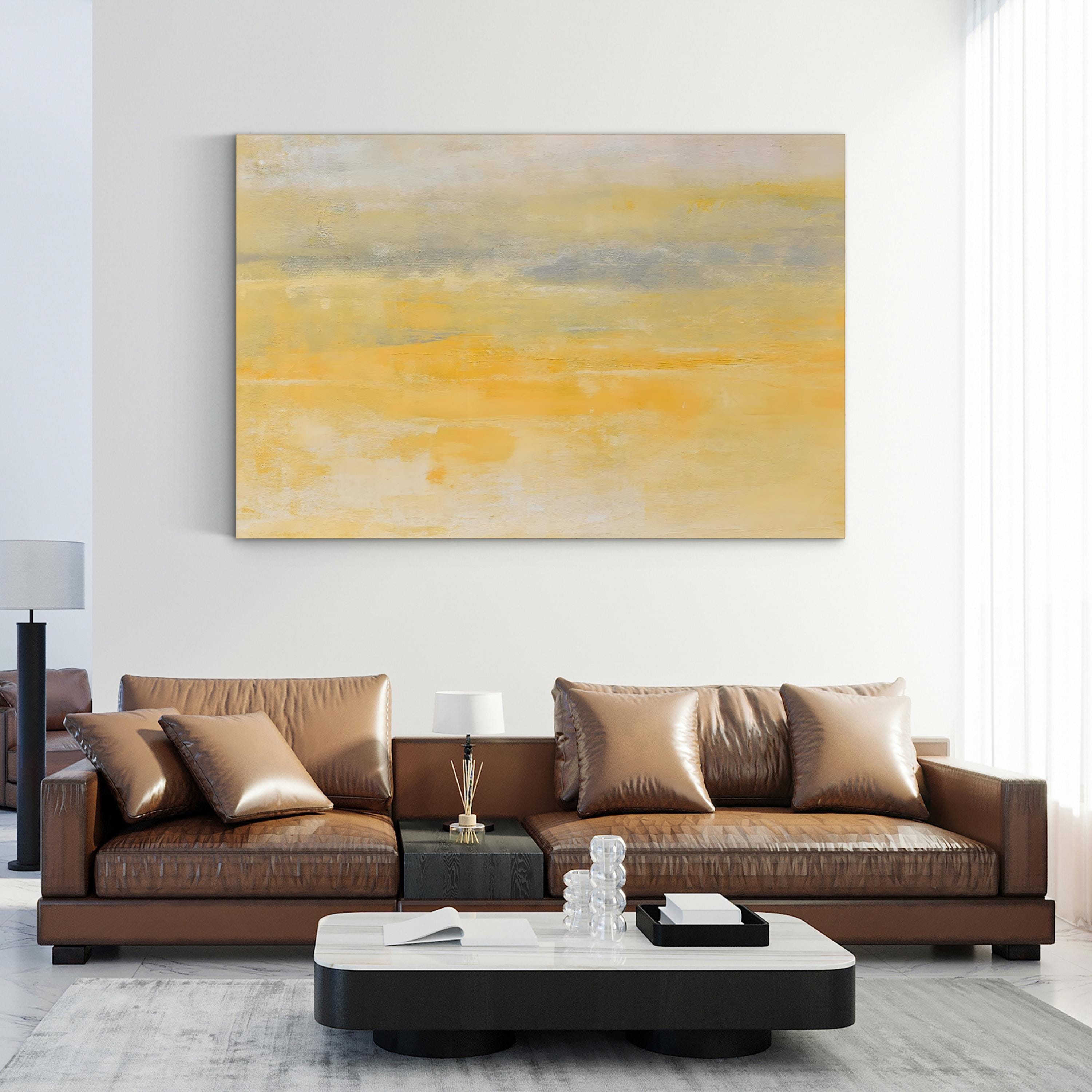 Sunday Morning Canvas Print – Contemporary Abstract Sunrise Landscape Wall Art