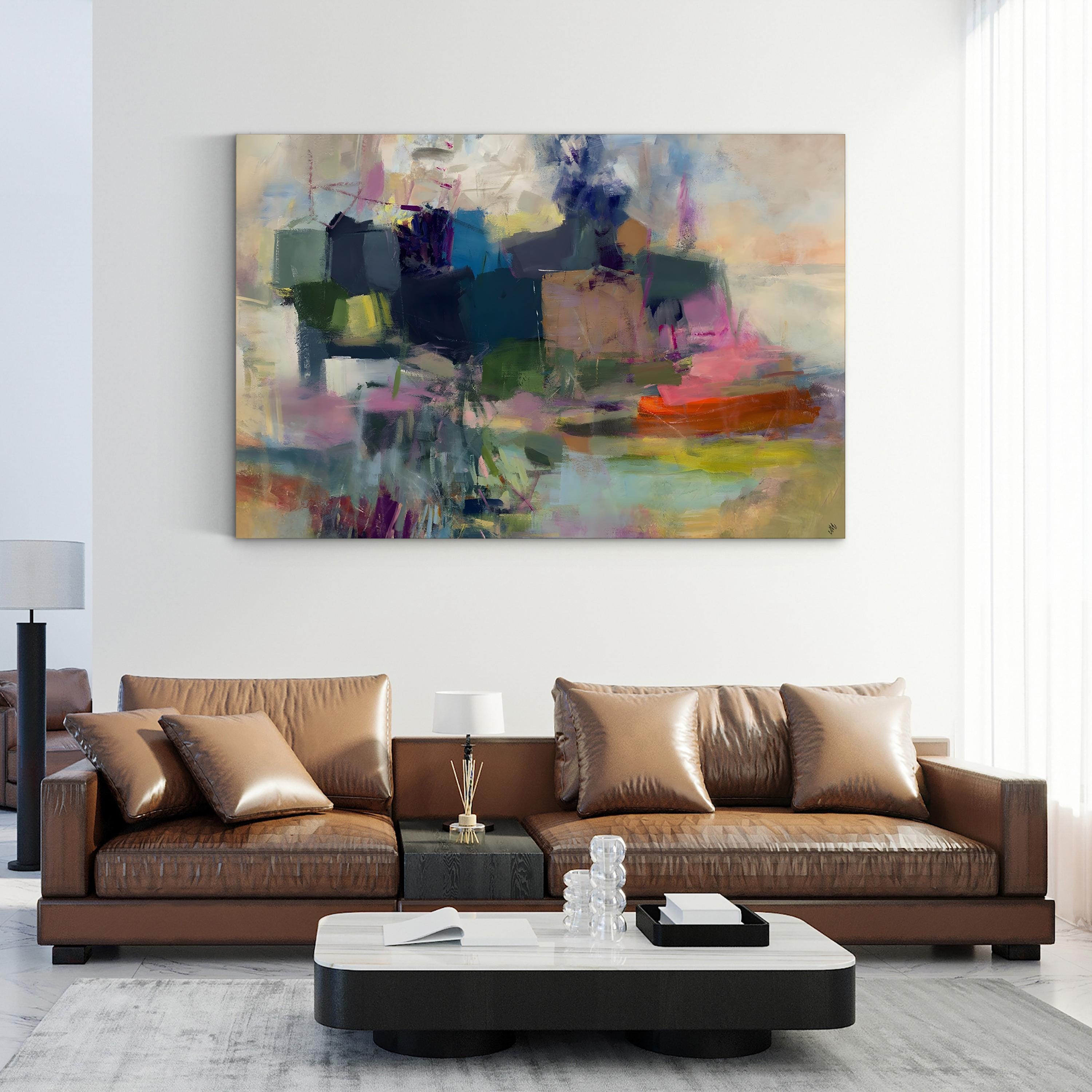 Sustainable Abstract Canvas Art Print: subtle, rich layering and depth