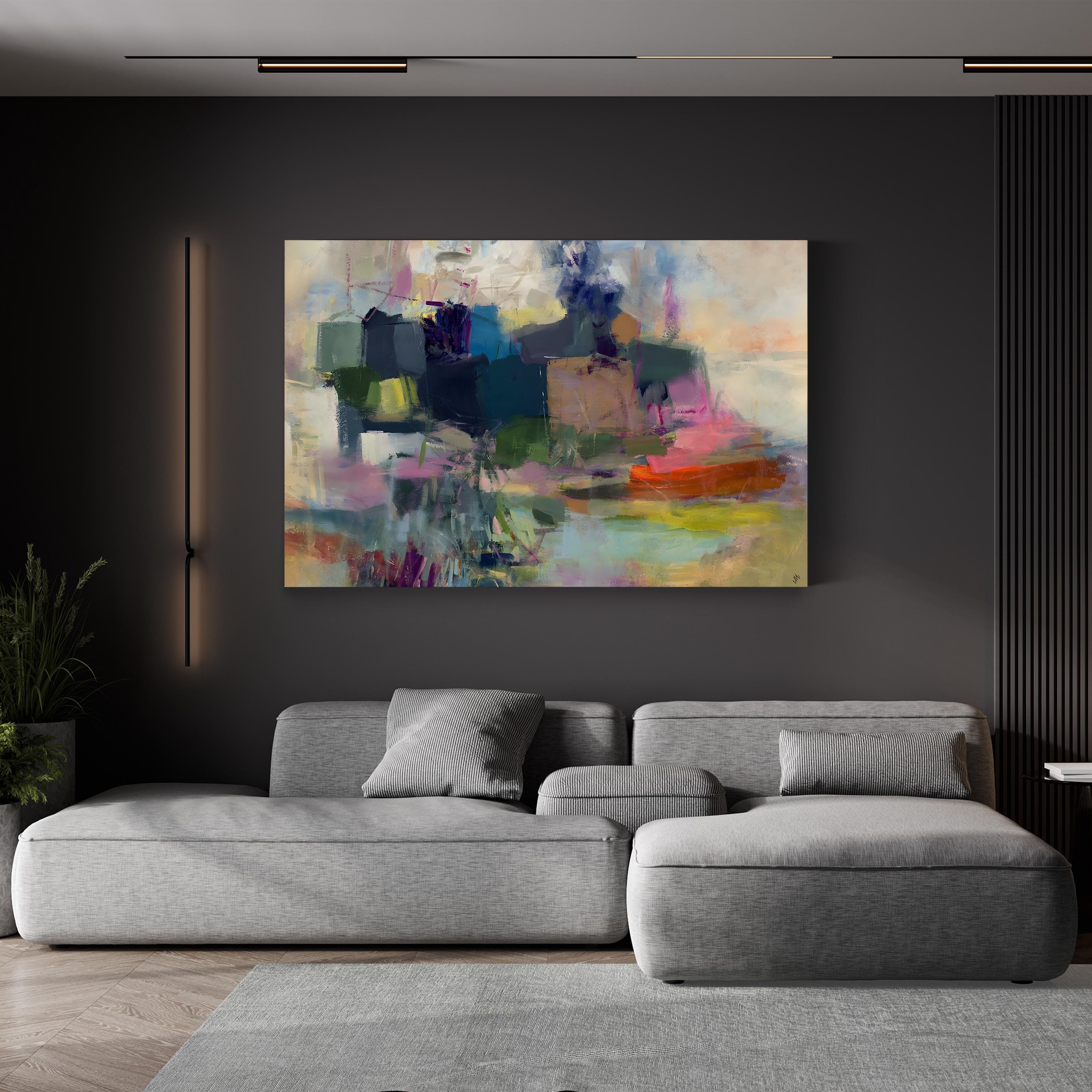Sustainable Abstract Canvas Art Print: subtle, rich layering and depth
