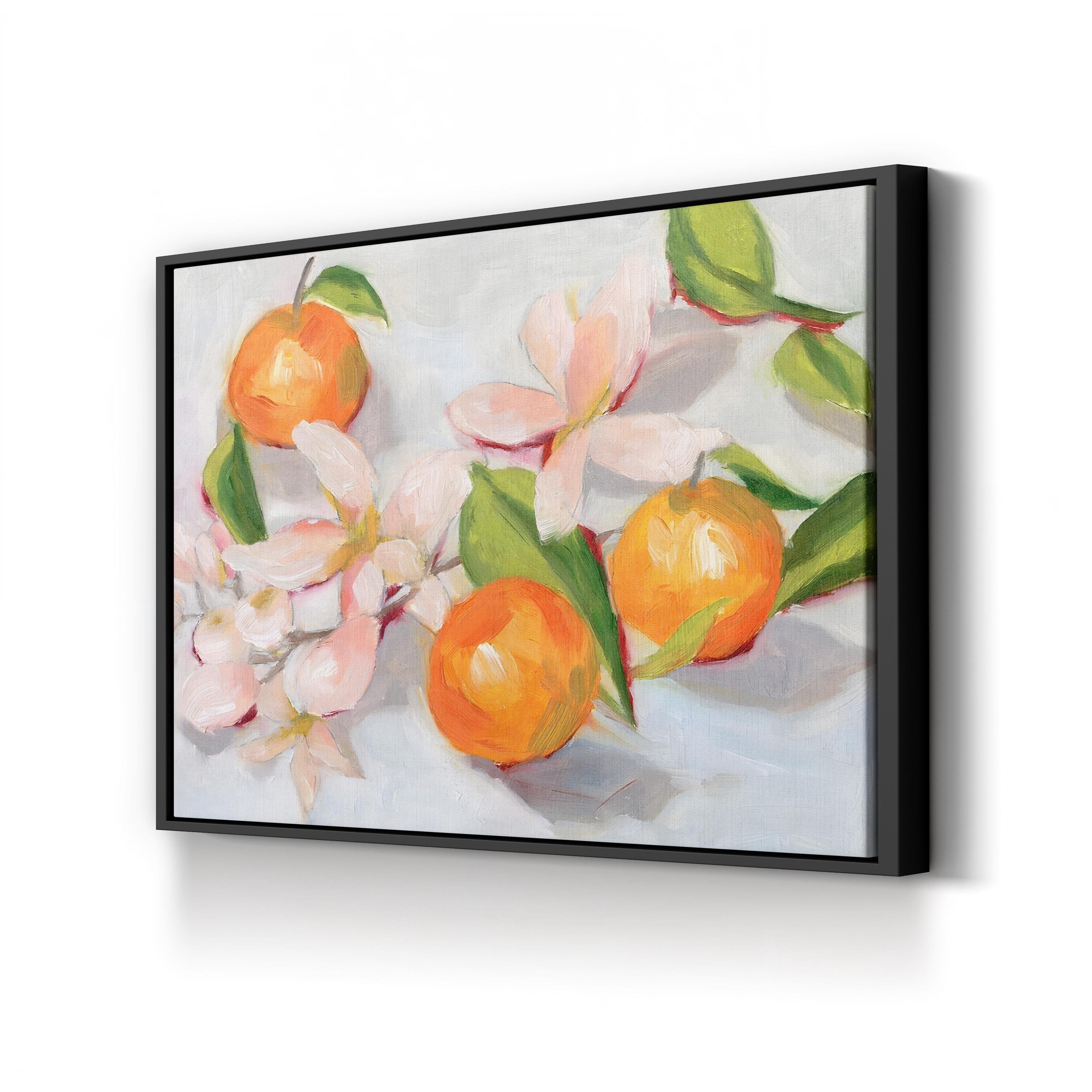 Tangerine Blossoms Canvas Art: Vibrant Floral Still Life, Kitchen & Dining Decor