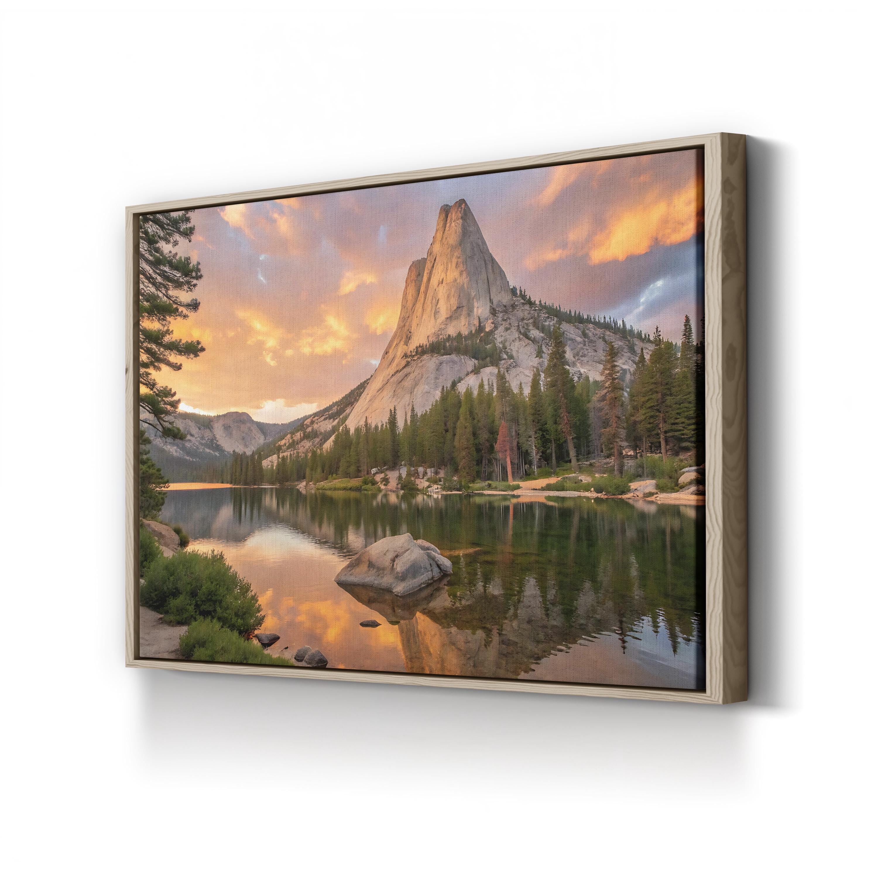 Golden Sunrise Mountain — Yosemite National Park, California Canvas Wall Art