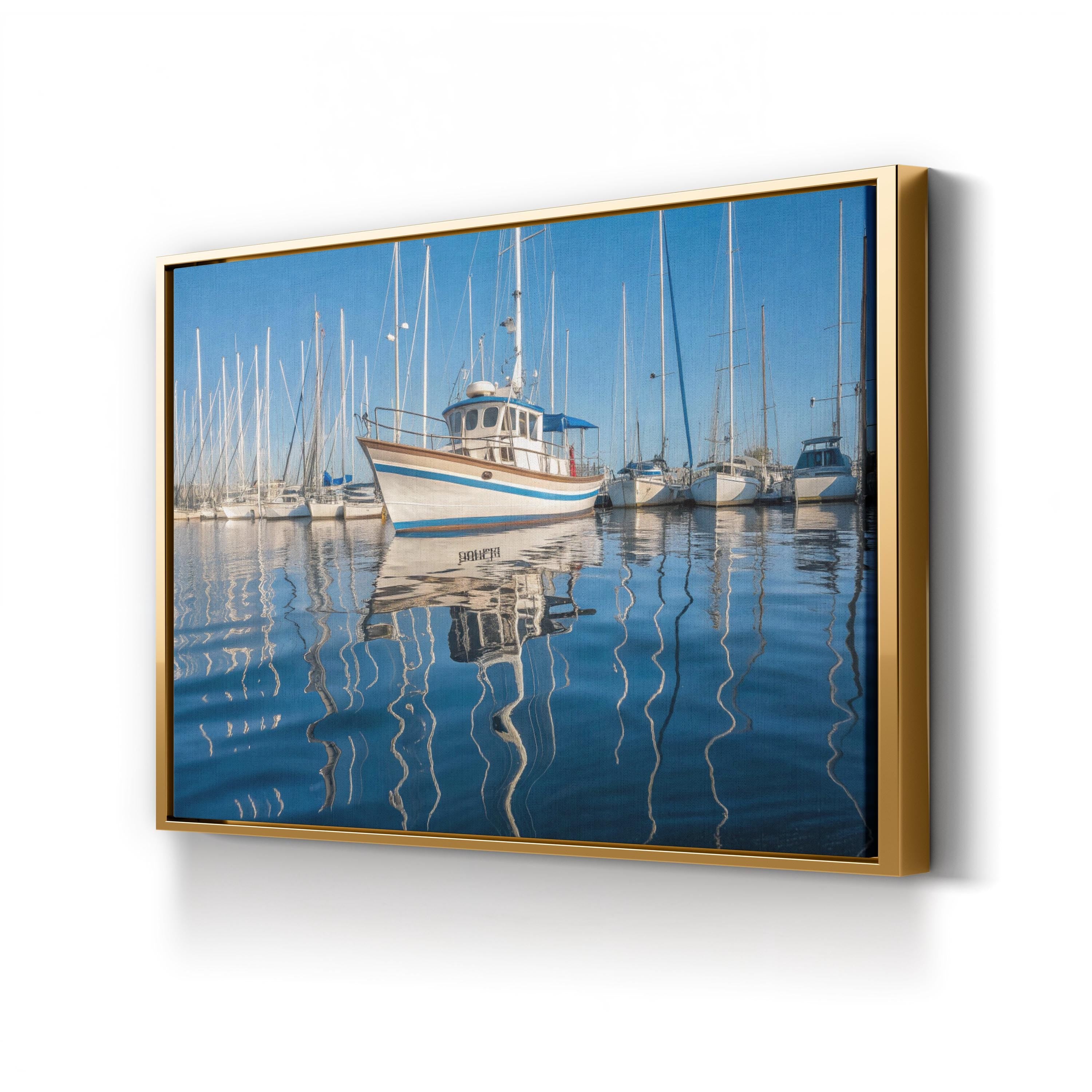 Abstract Ocean Canvas Print — Contemporary Coastal Harbor Wall Art
