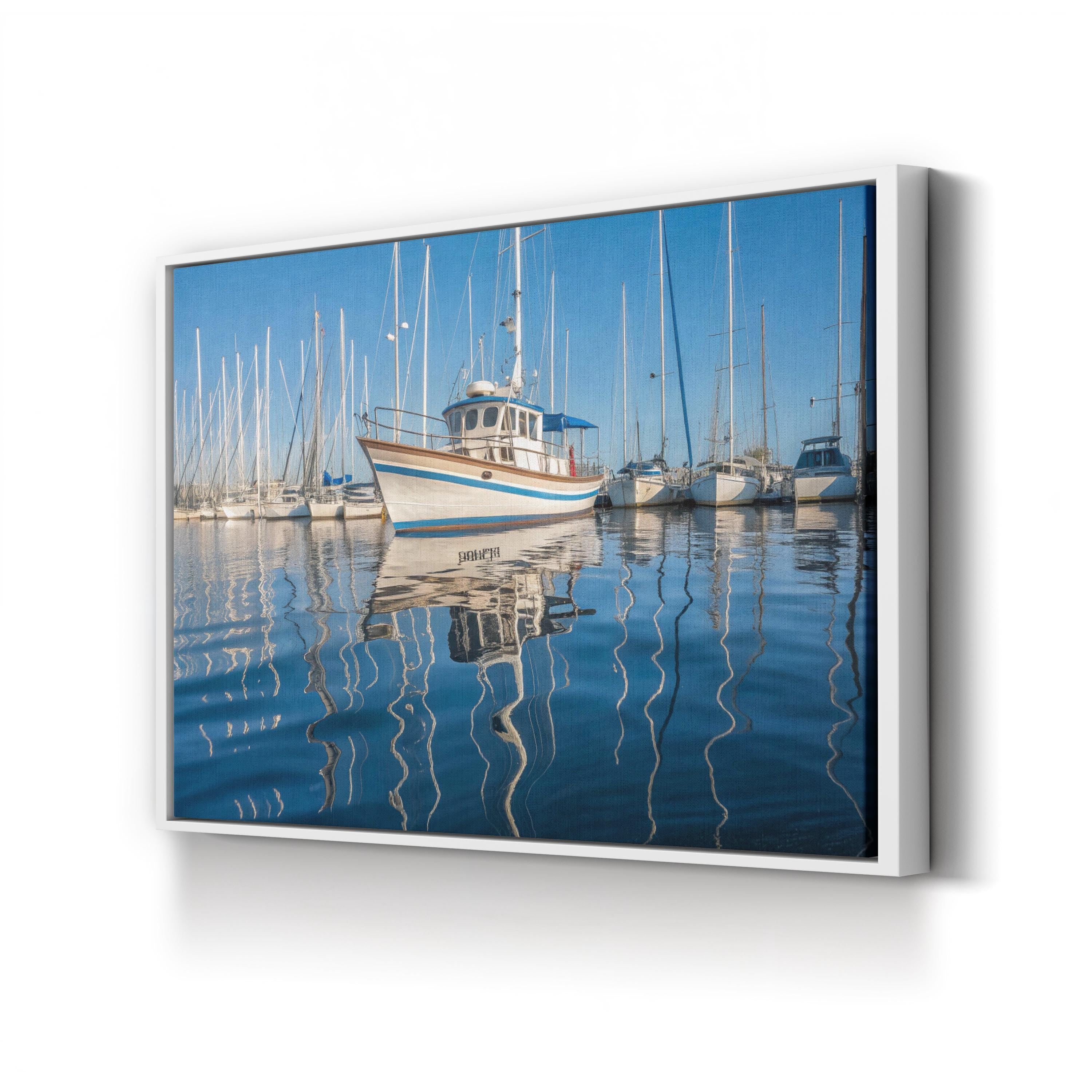 Abstract Ocean Canvas Print — Contemporary Coastal Harbor Wall Art