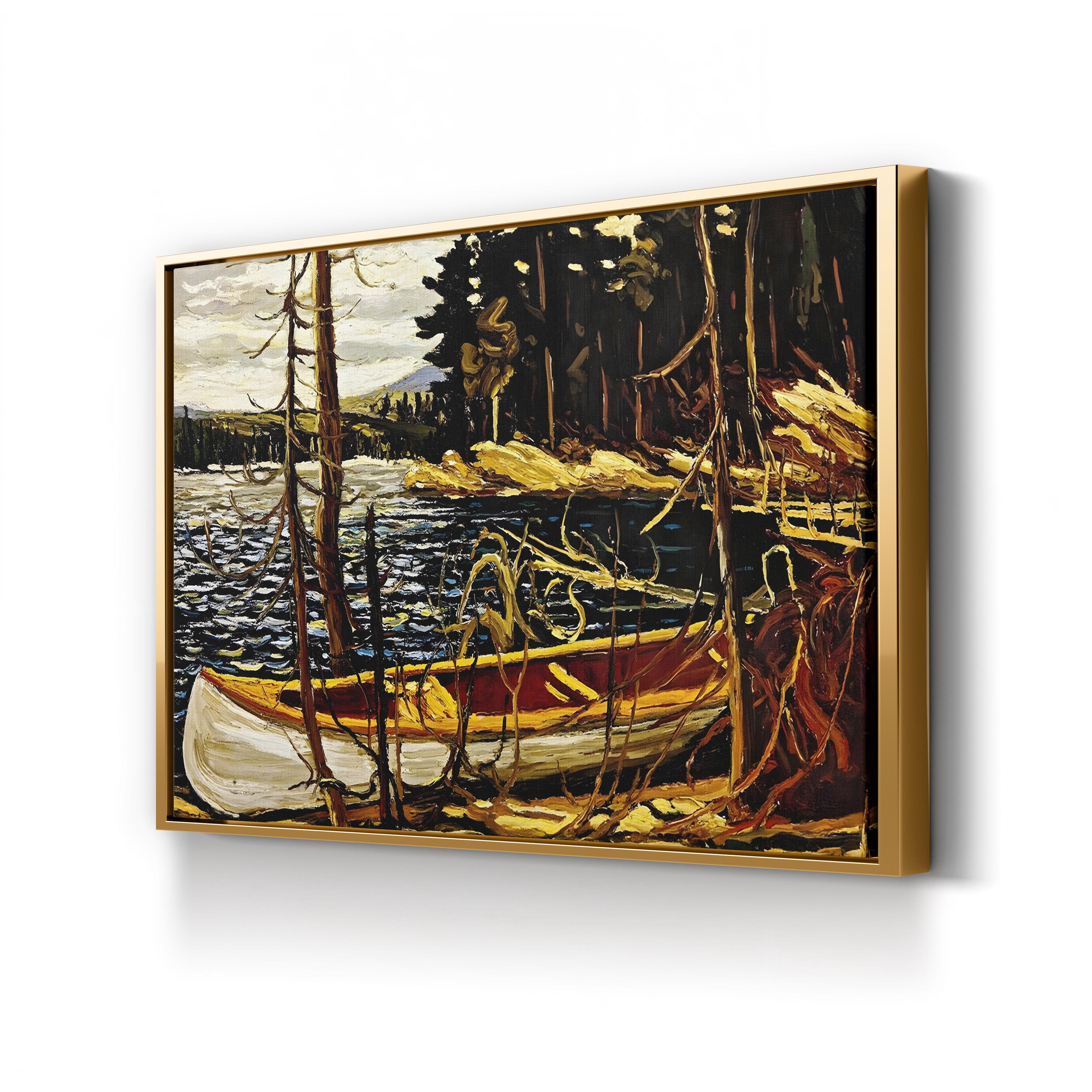 The Canoe Wall Art by Tom Thomson – Canadian Wilderness Lake Landscape Canvas