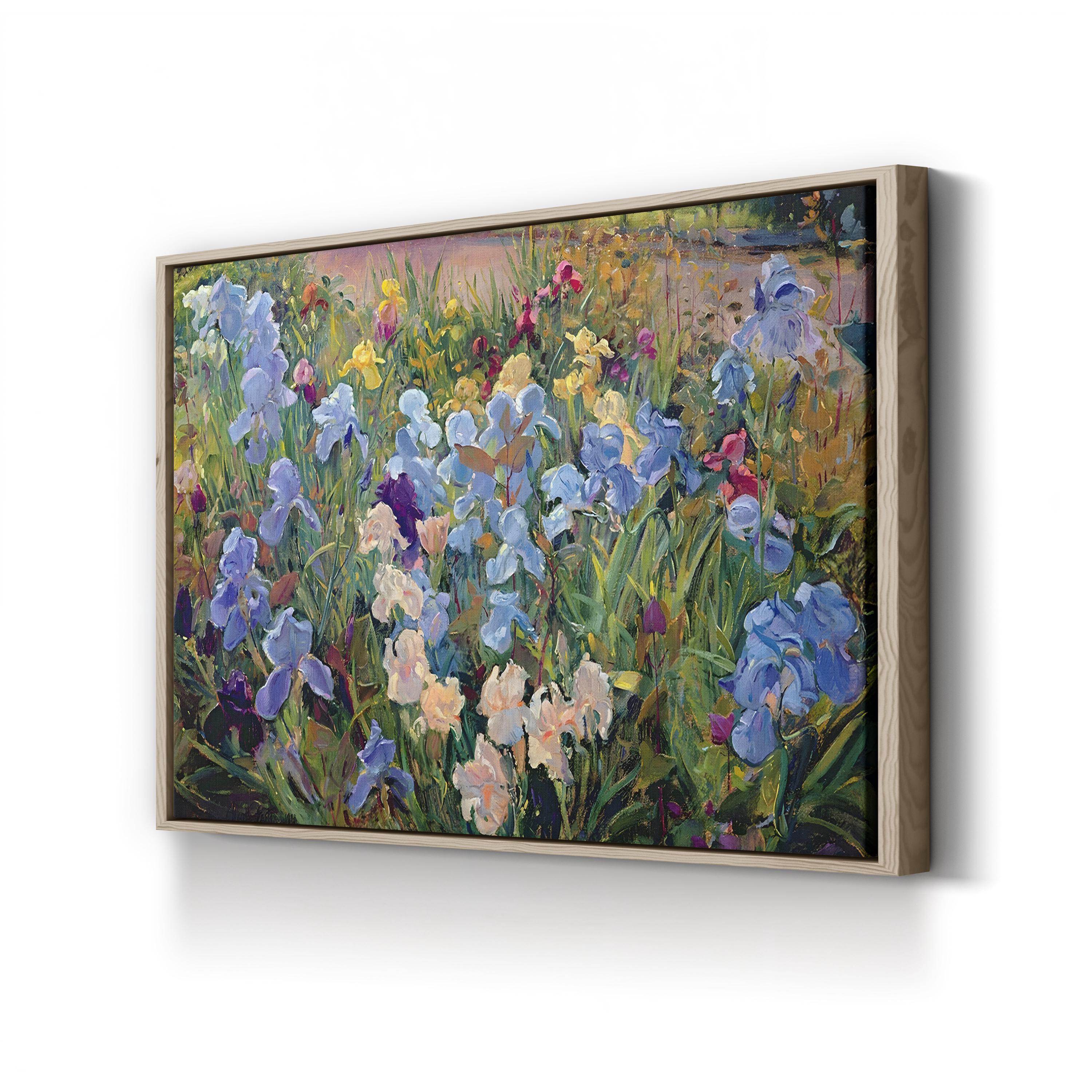 Iris Bed 1993 Botanical Floral Wall Art by Timothy Easton