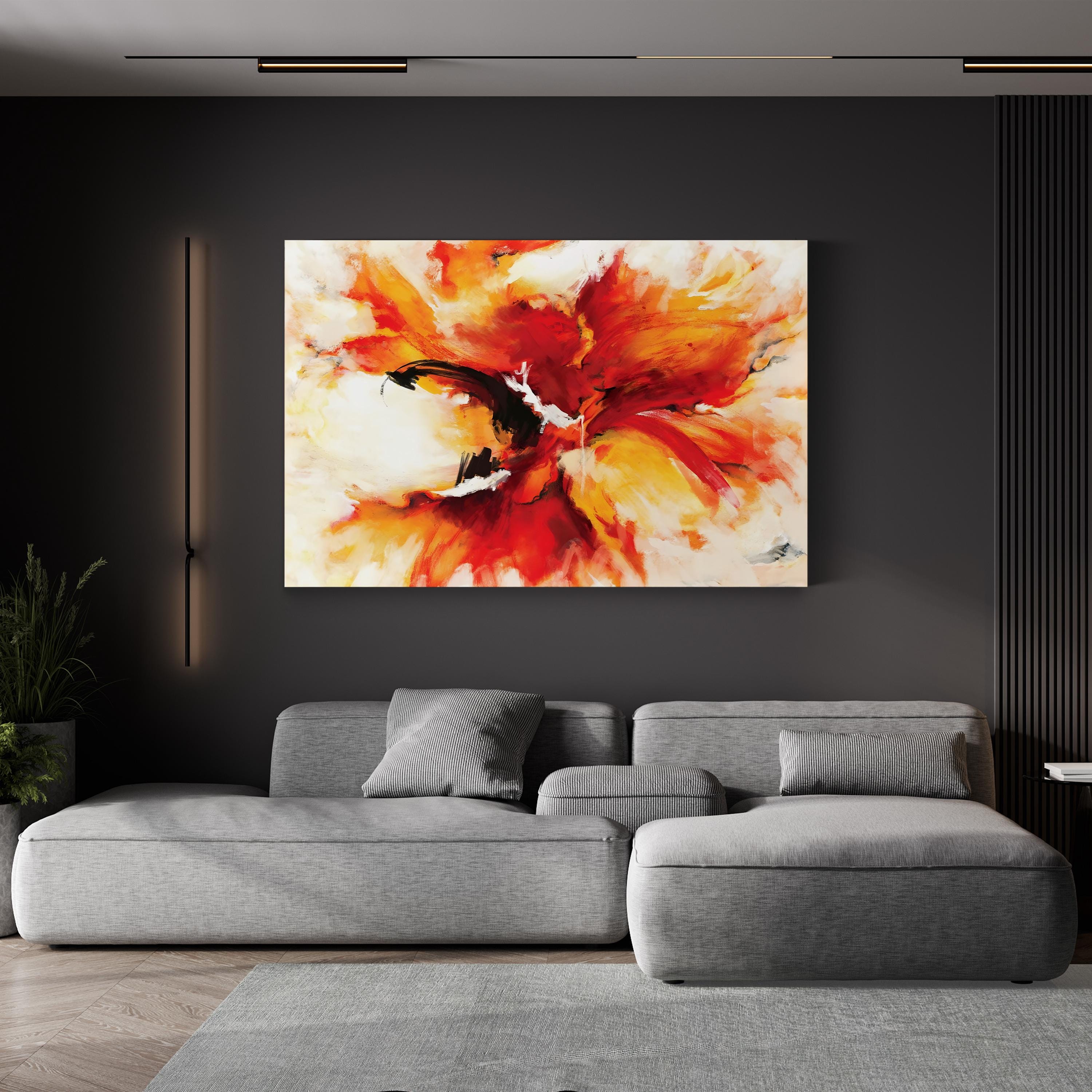 Phoenix Rising – Contemporary Abstract Fire Wall Art by Circle Art Group