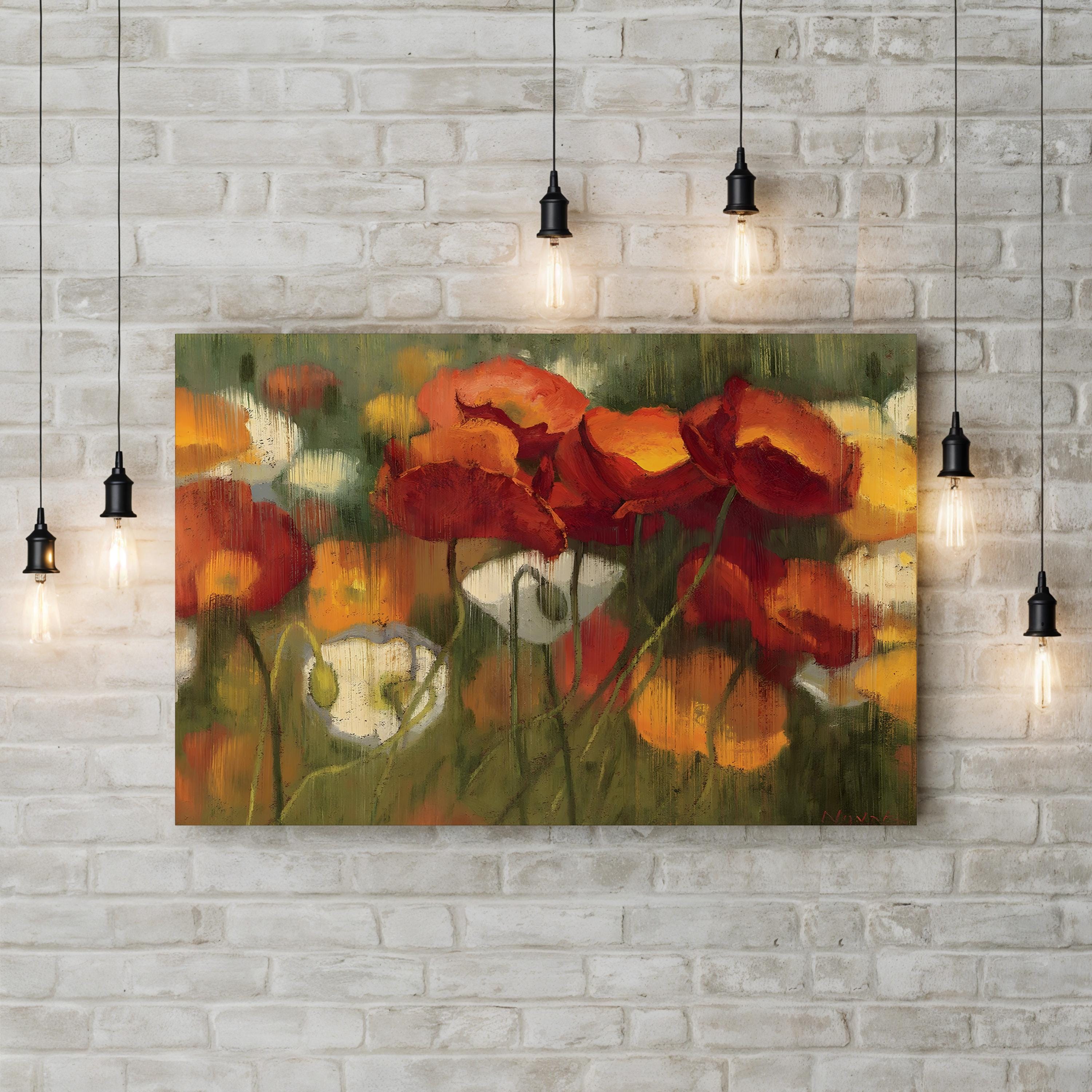 The Power of Red II Wall Art – Contemporary Abstract Floral Artwork
