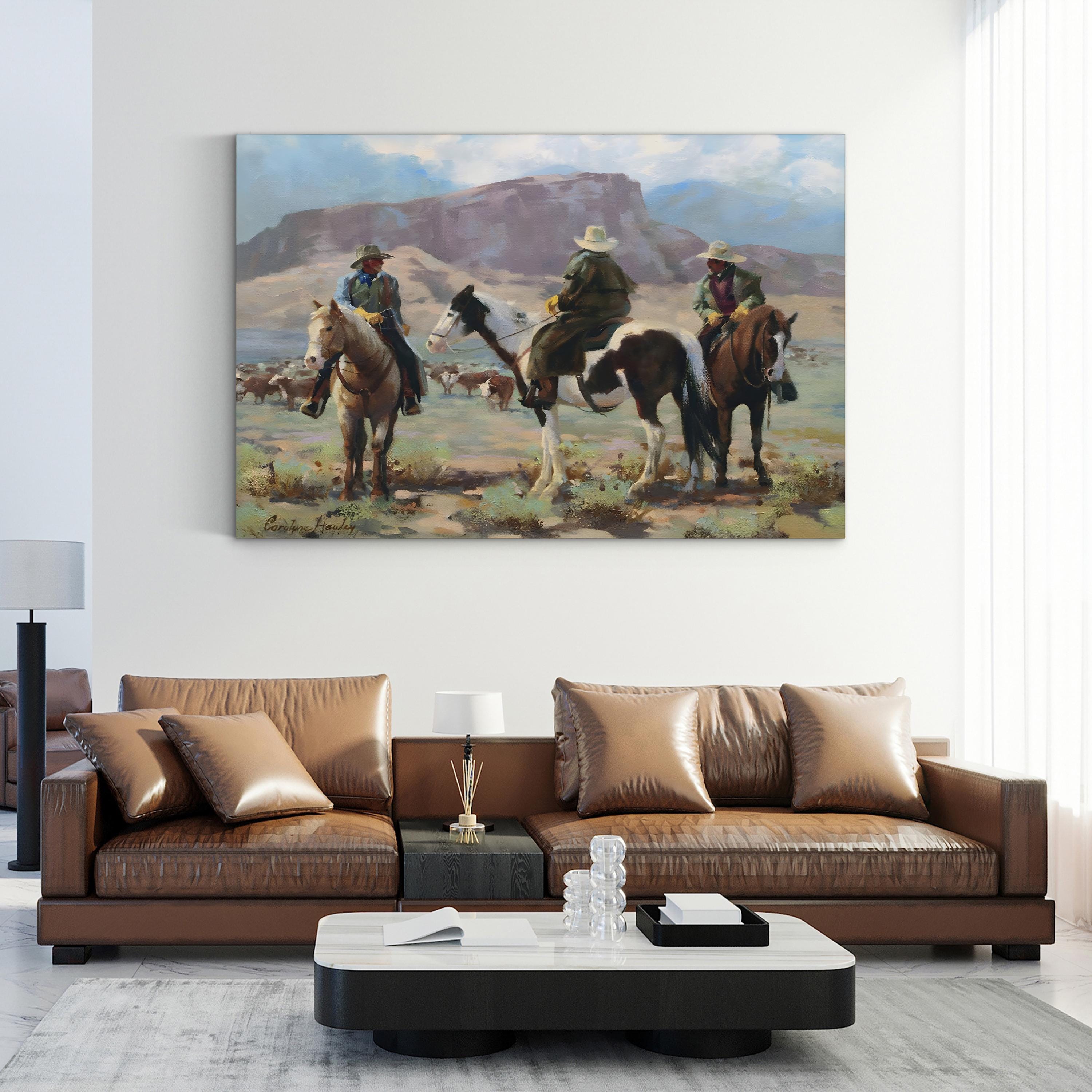 Western Cowboy on the Open Range – Period Illustration Wall Art | Frontier Canvas Print
