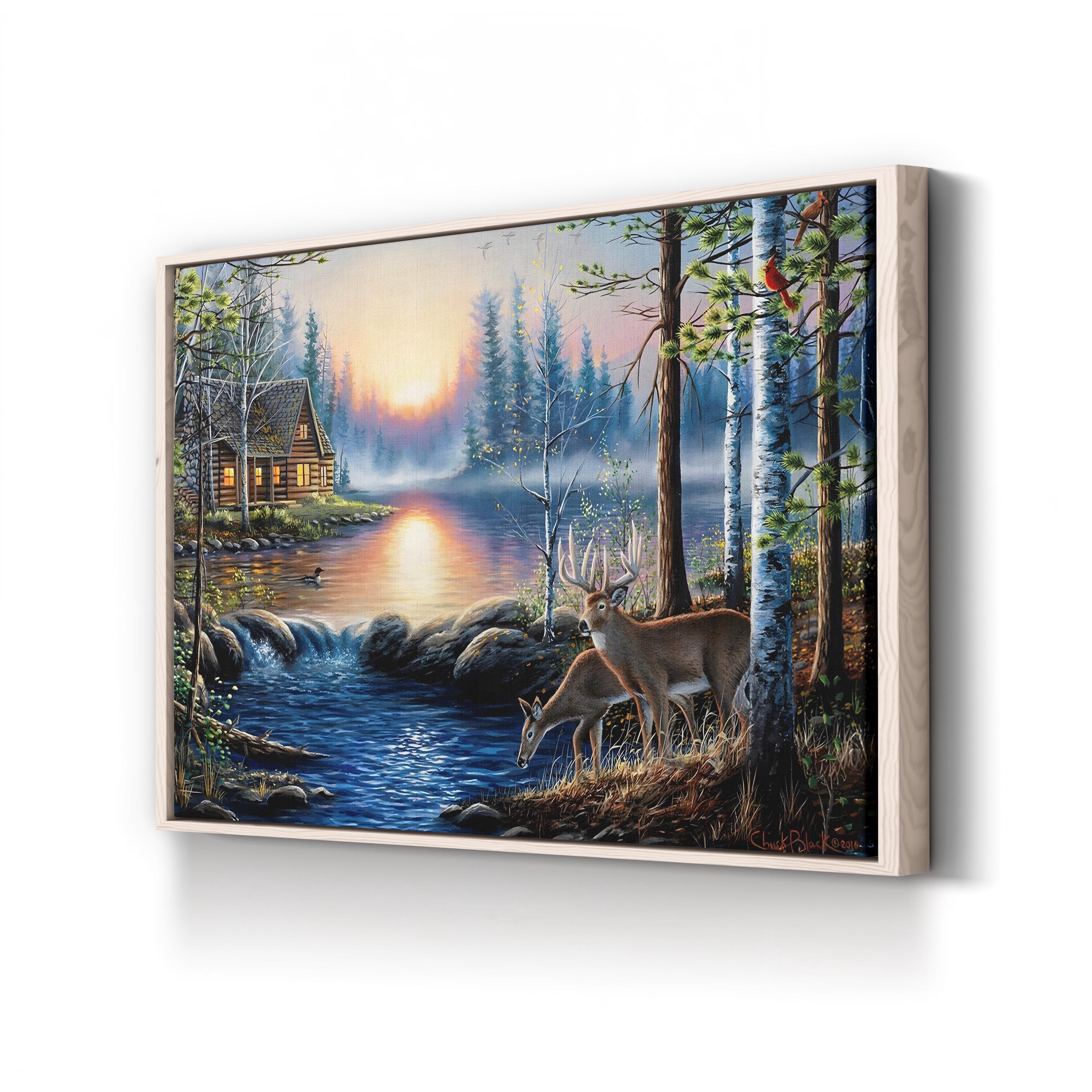 Total Bliss Canvas Wall Art – Tranquil Lake Wildlife Landscape by Chuck Black